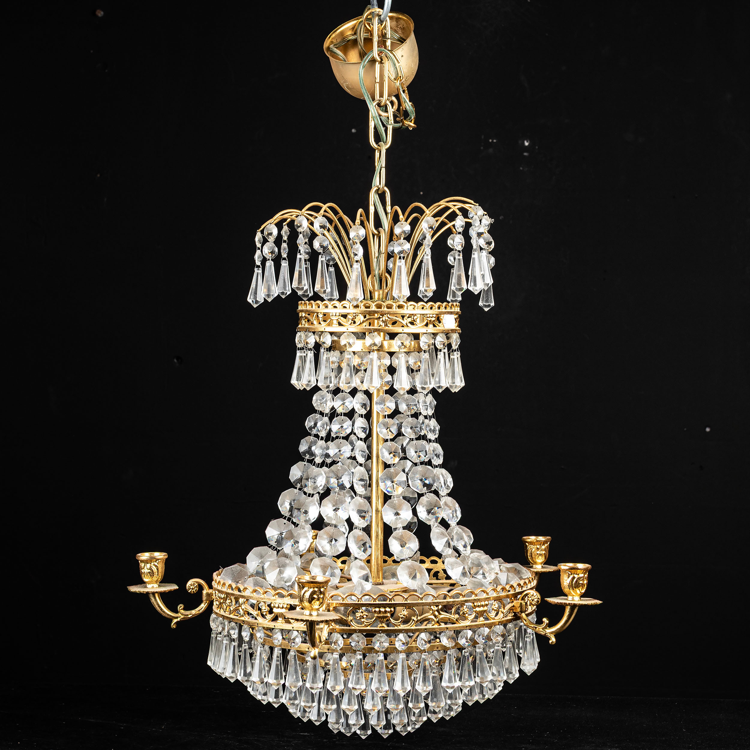 LJUSKRONA, gulmetall & prismor, 1900 - talets andra hälft.