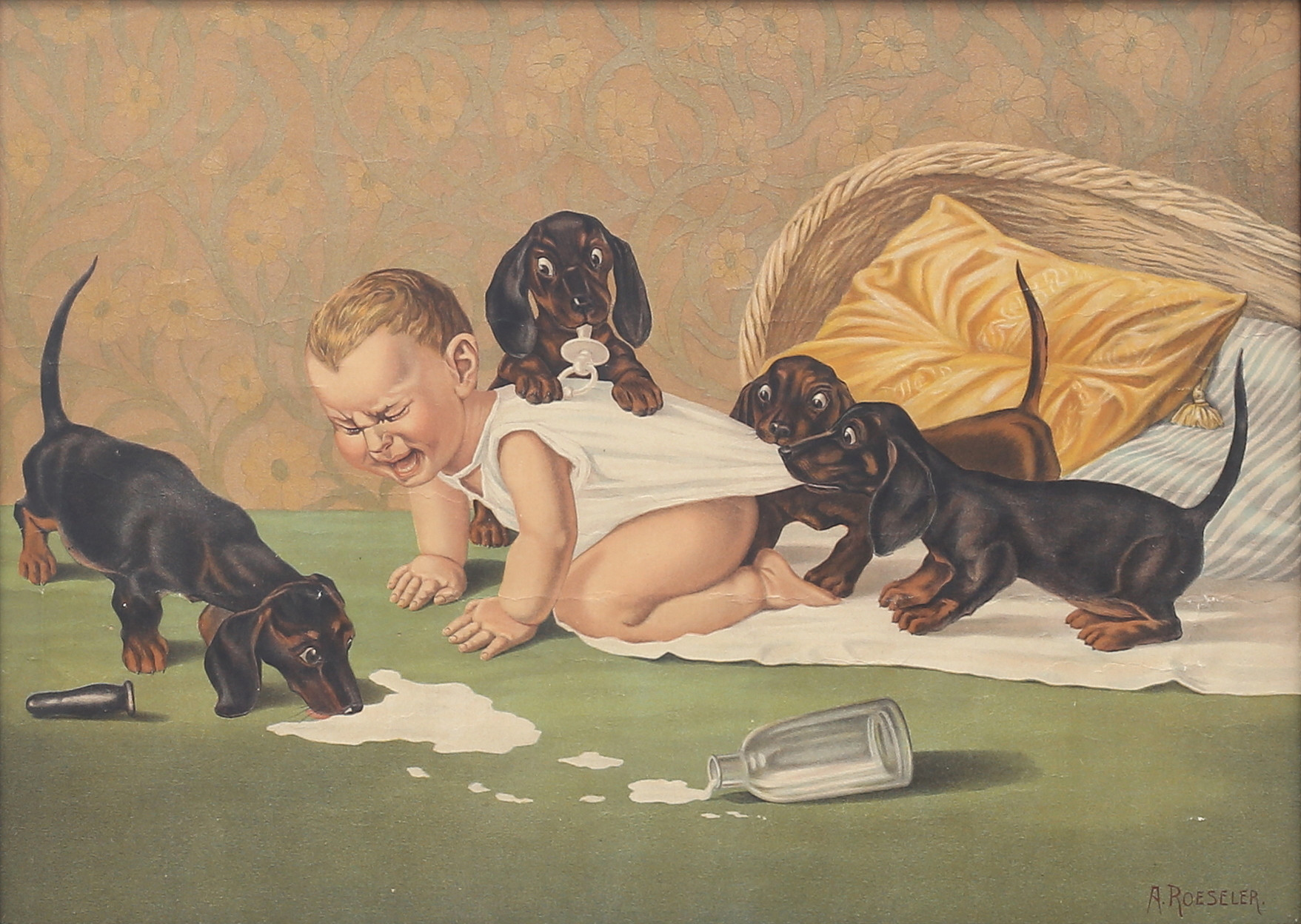 A. ROESLER. REPLIK. Busiga taxvalpar. Tryck, signerat i trycket.