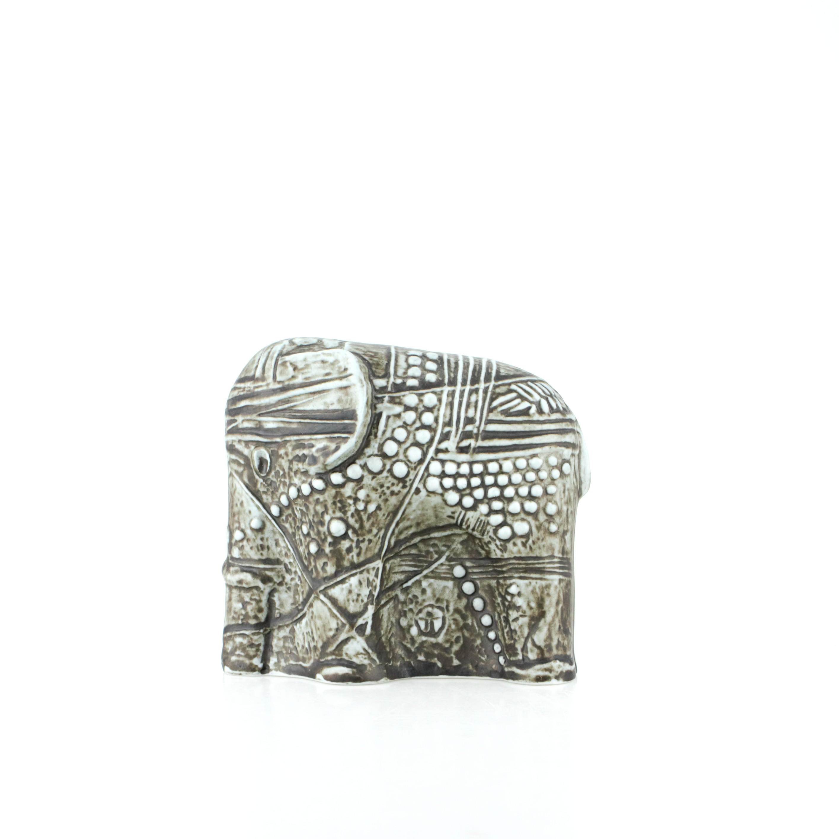 BERTIL VALLIEN. Skulptur, elefant, ur serien "Terra", porslin, Rörstrand, signerad.