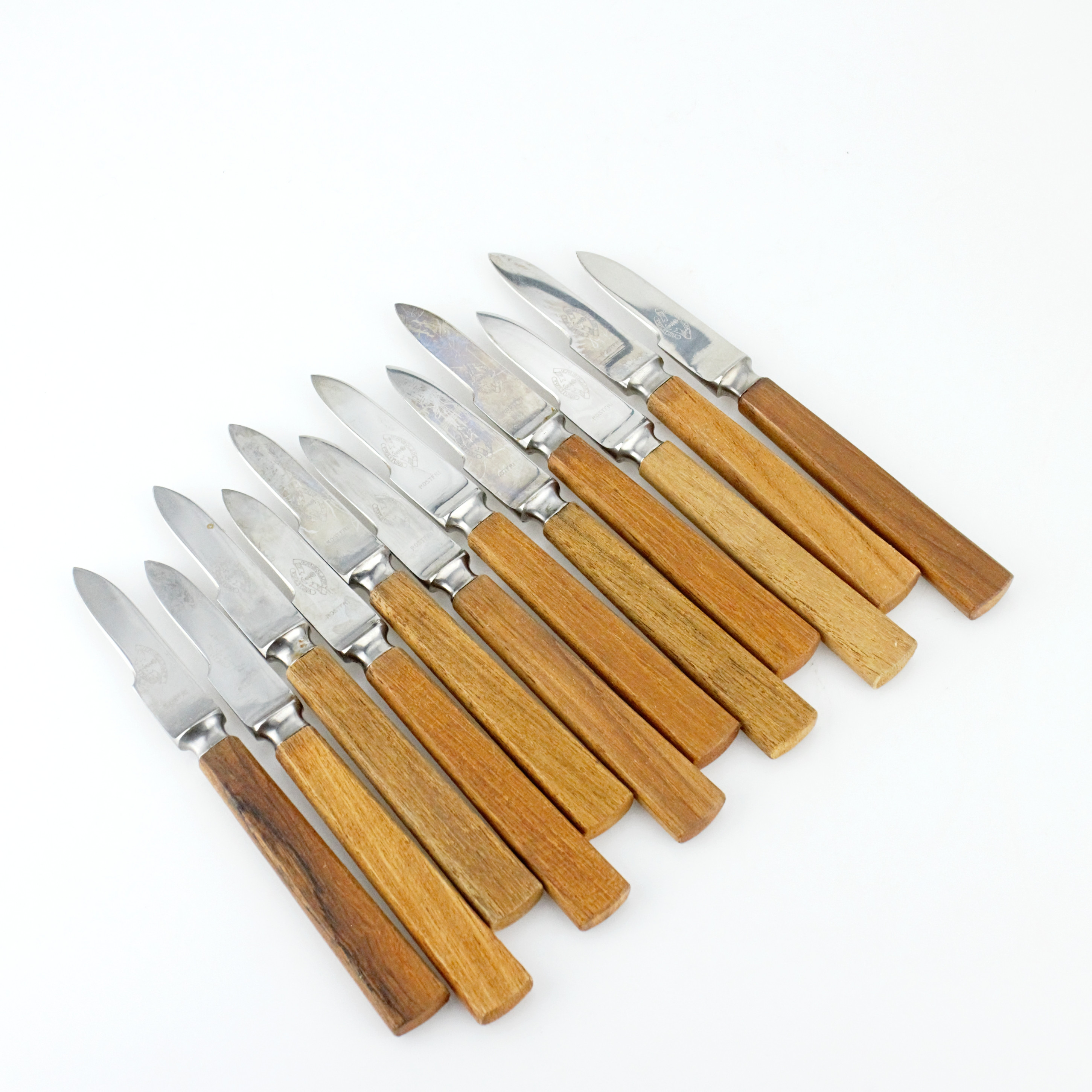 KRÄFTBESTICK, teak, rostfritt, Jernbolaget, Eskilstuna.