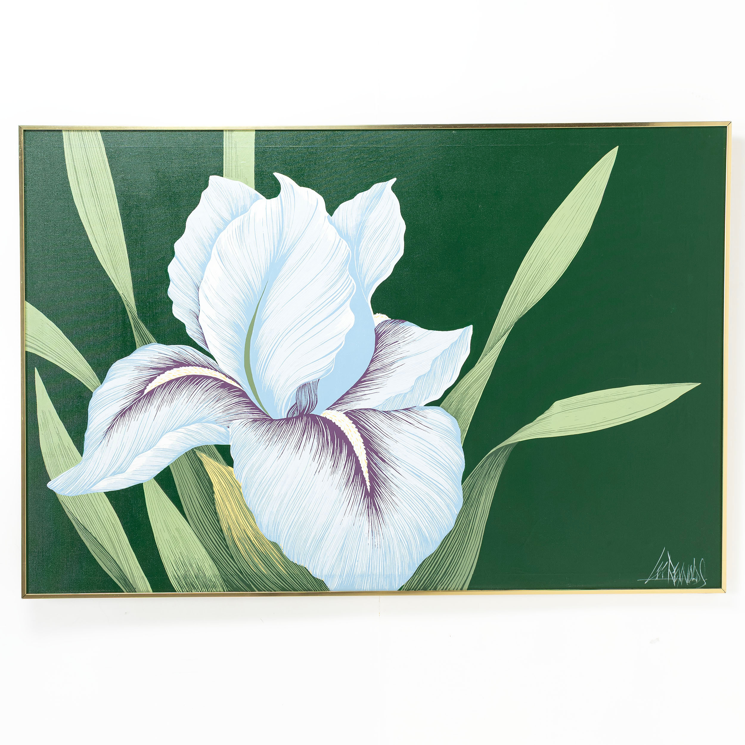 LEE REYNOLDS BURR, Olja på duk, motiv av iris, signerad.