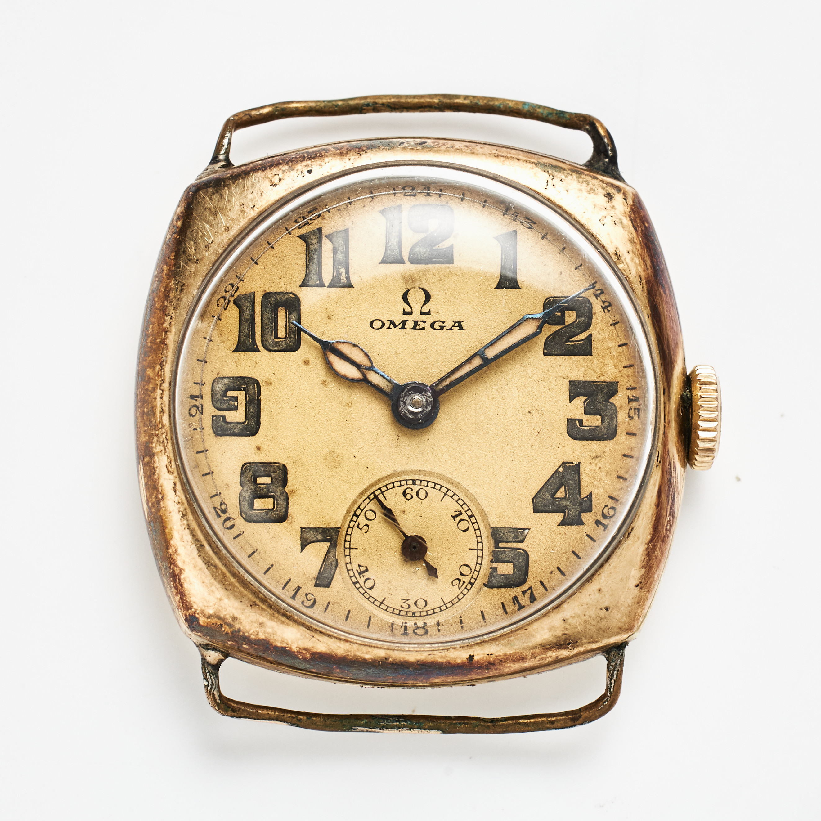 OMEGA, armbandsur, 14 k guld, manuell, arabiska siffror, plexiglas, ca 1925.