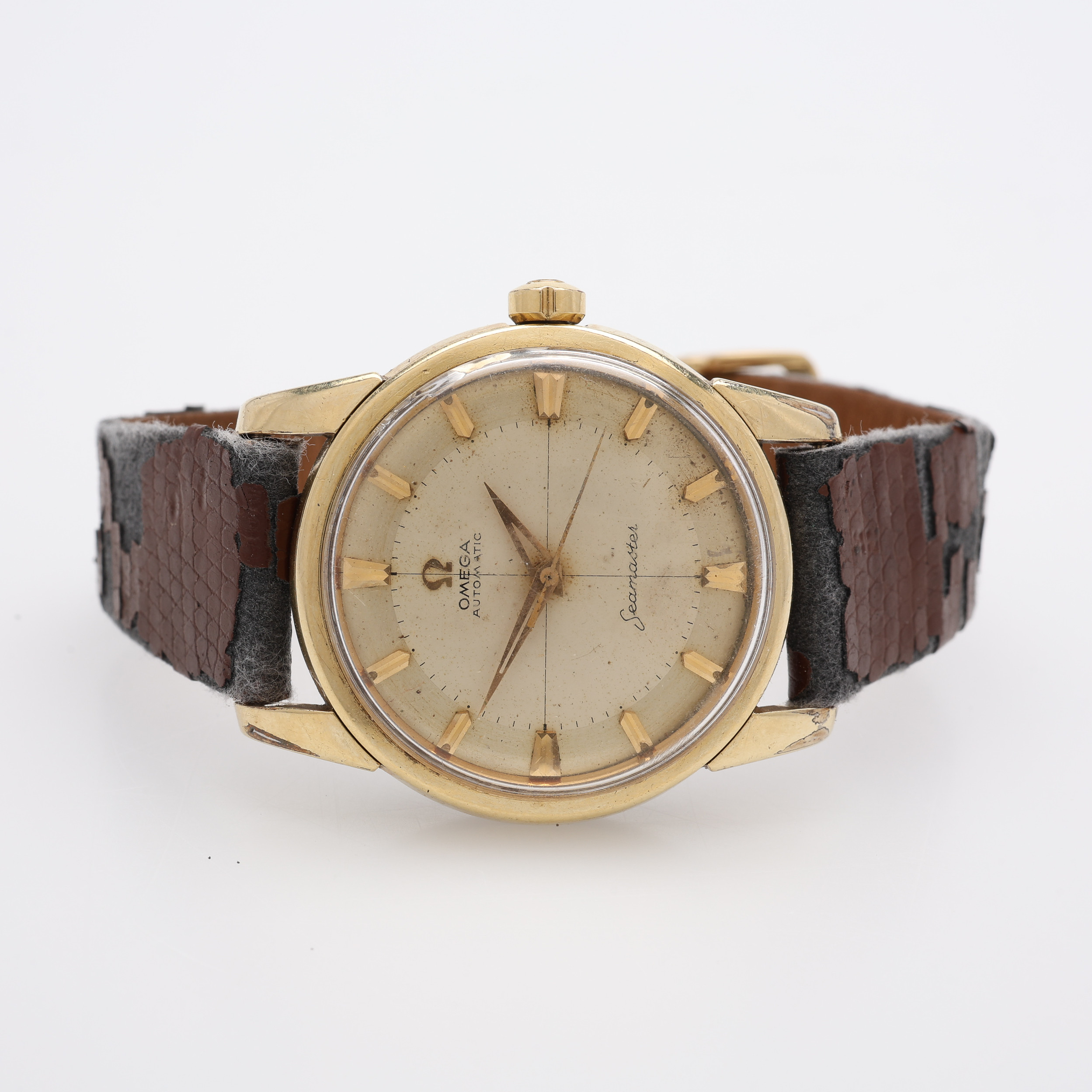 ARMBANDSUR, GULD PÅ STÅL, OMEGA SEAMASTER, AUTOMATISKT UPPDRAG.