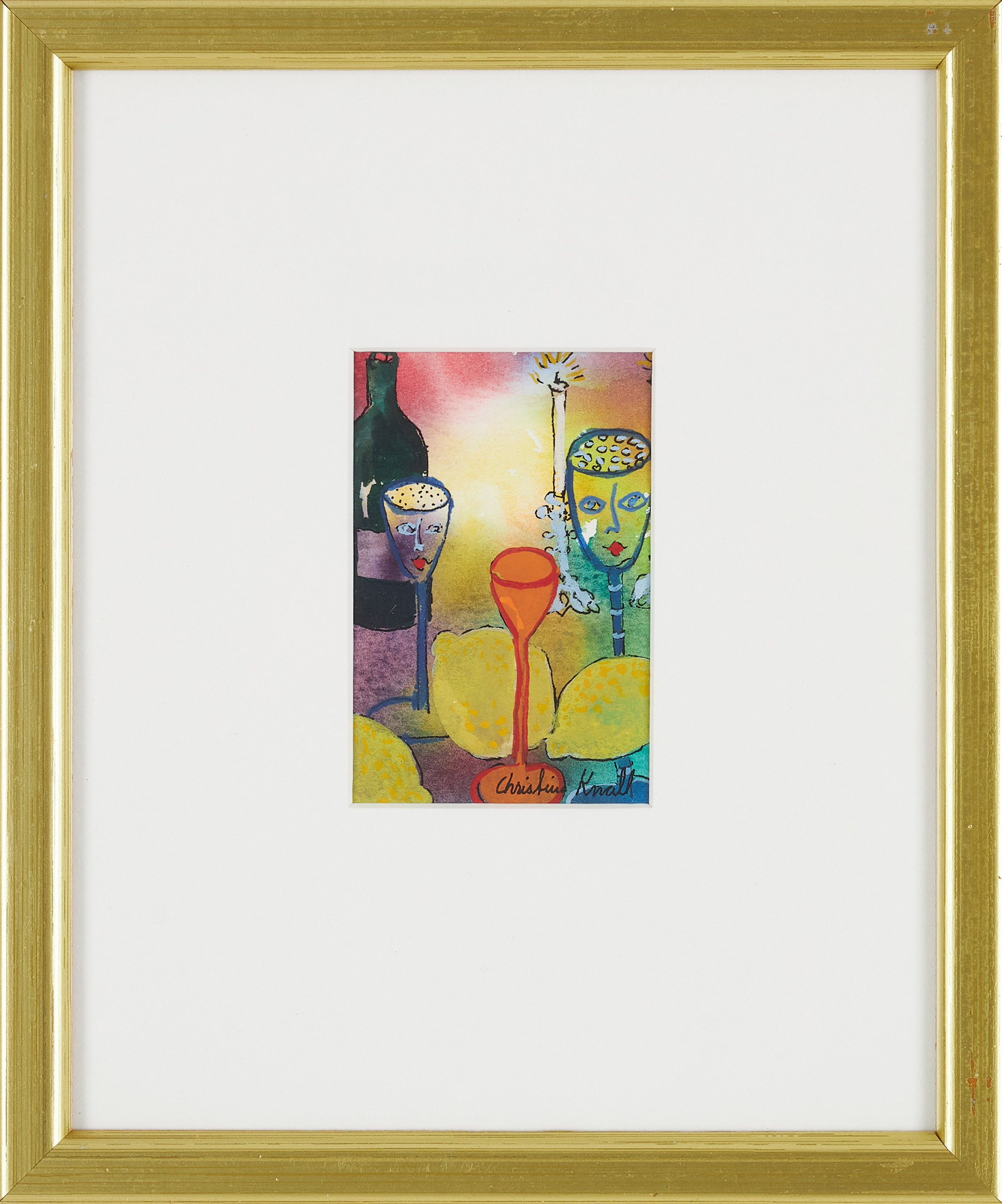 CHRISTINA KNALL. Stilleben, akvarell på papper, signerad.