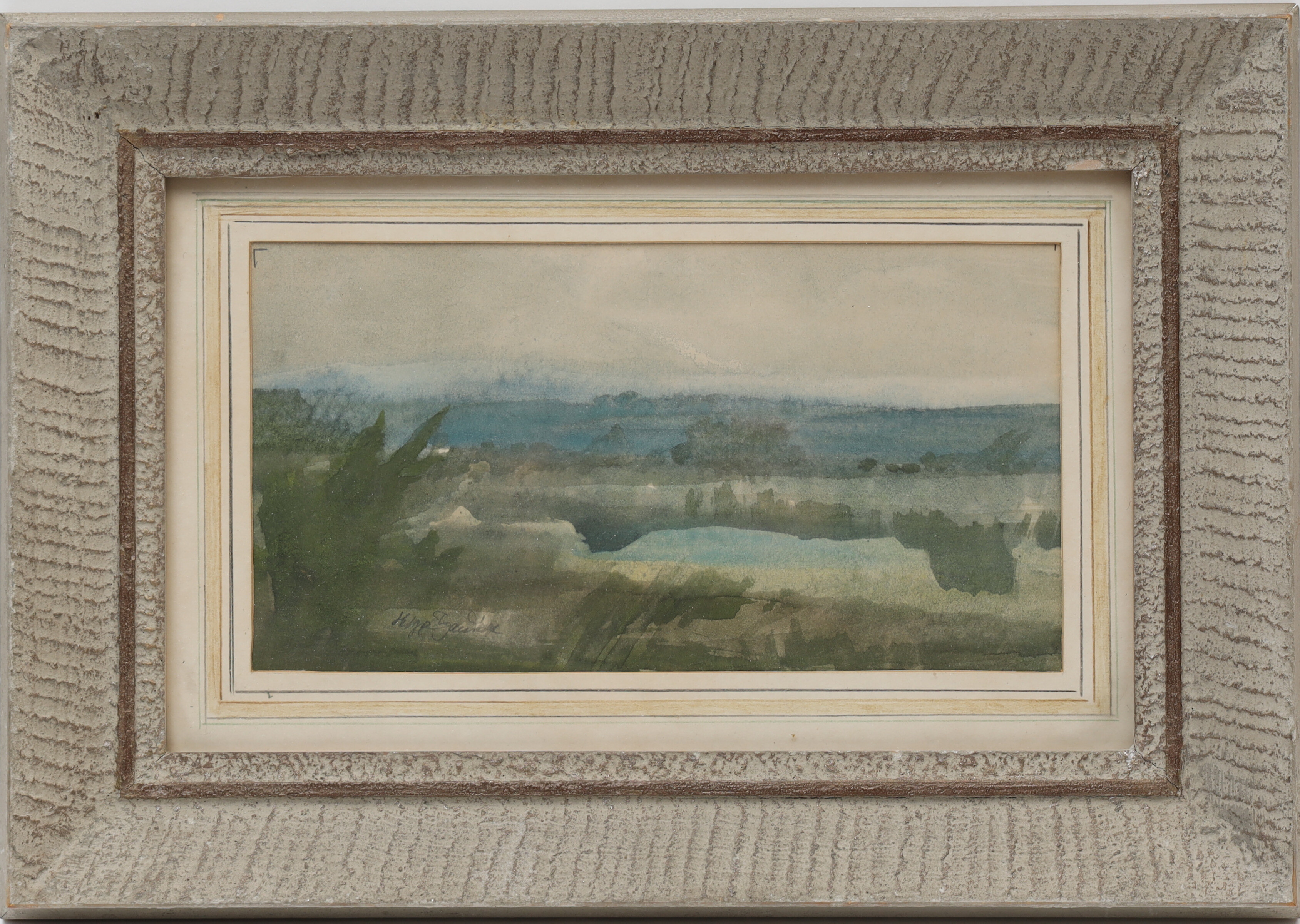 HELGE ZANDEN. Akvarell, landskap, signerad.