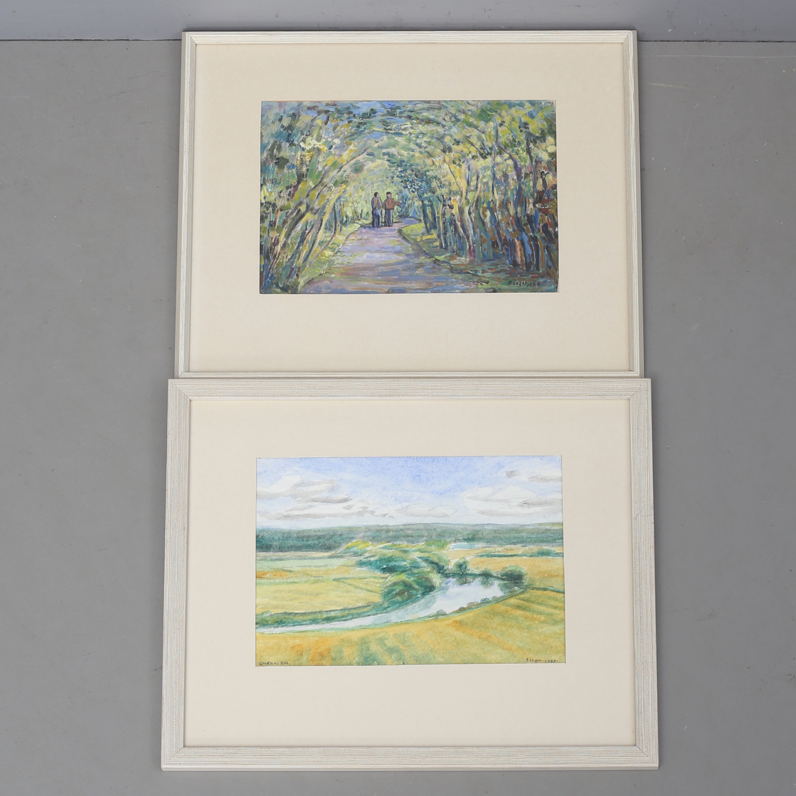 PAUL LAGER. Akvareller, 2 st, signerade och daterade.