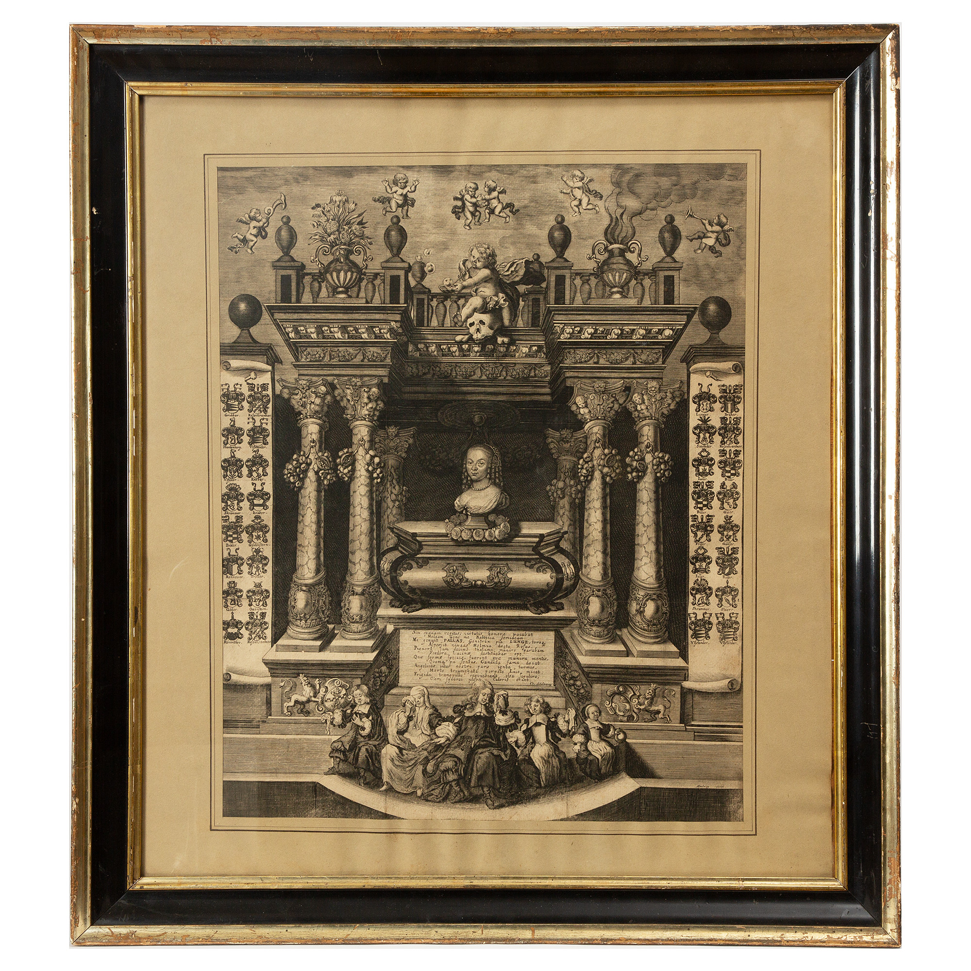 ALBERT HAELWEGH. Kopparstick, "Mette Rosencrantz minnesblad", 1600-talets senare del.