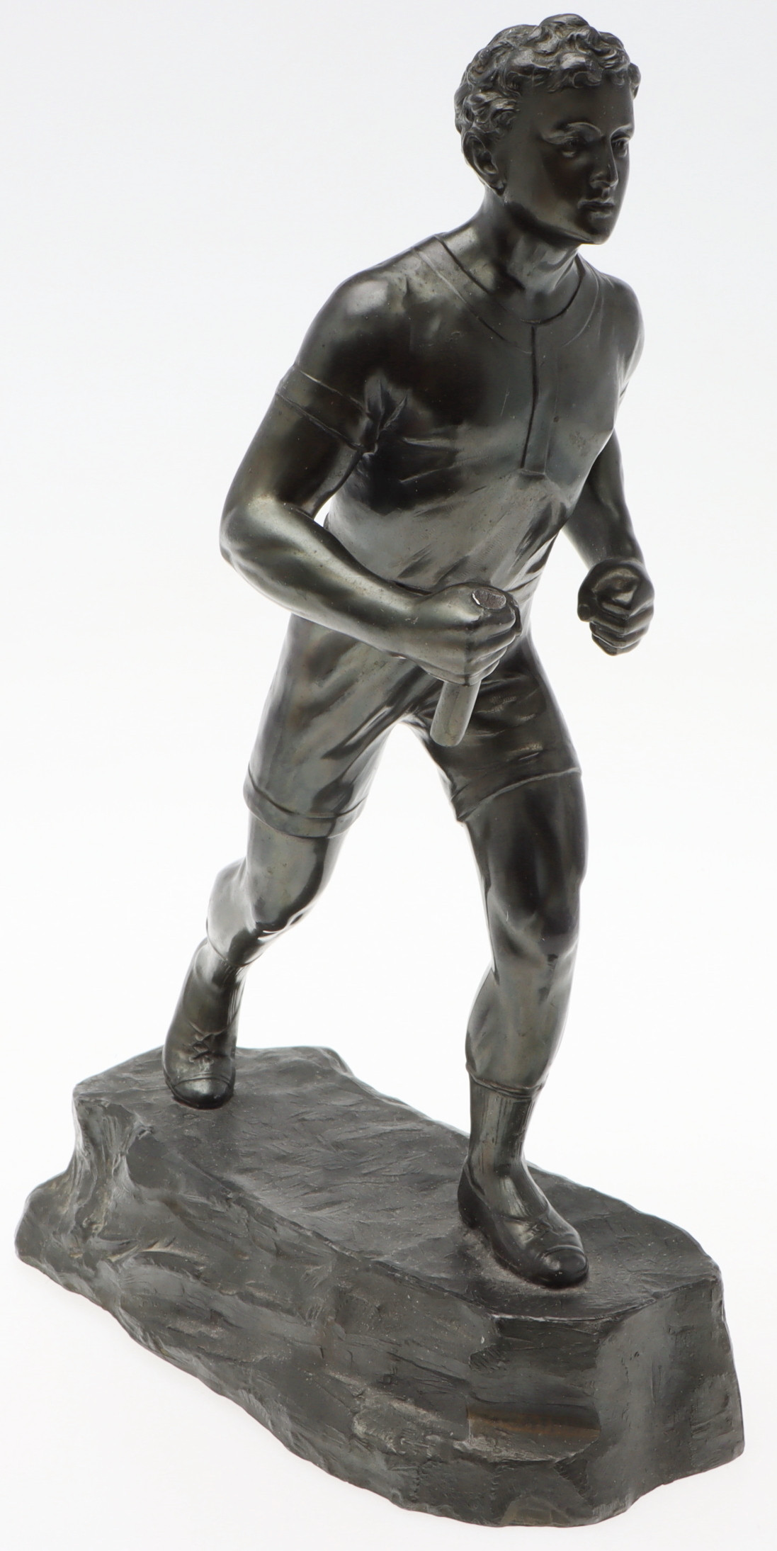 SKULPTUR, brons, stafettlöpare, 1900-tal.