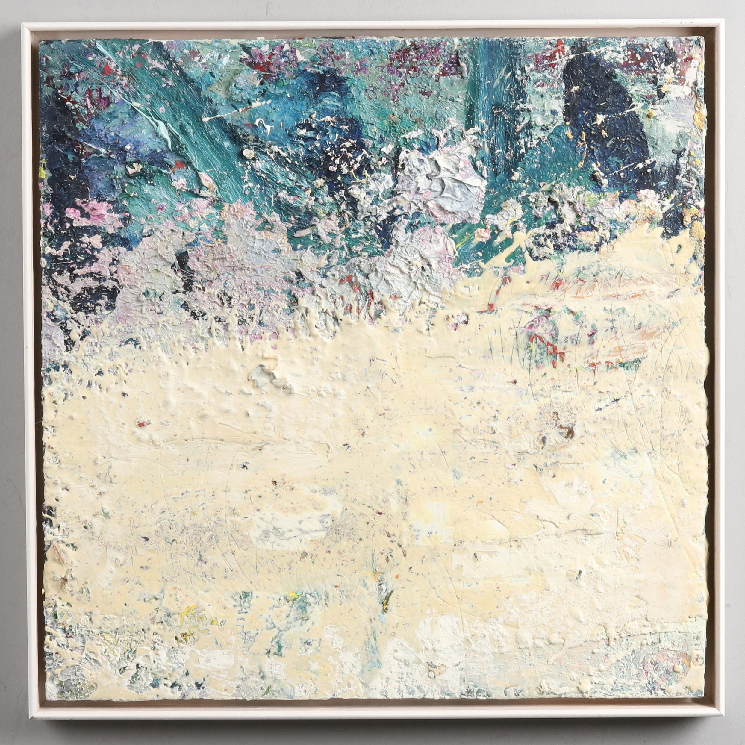 JAMES BATES. Olja & encoaustic på pannå, ”Alvaret Öland”, signerad och daterad 2009-10.