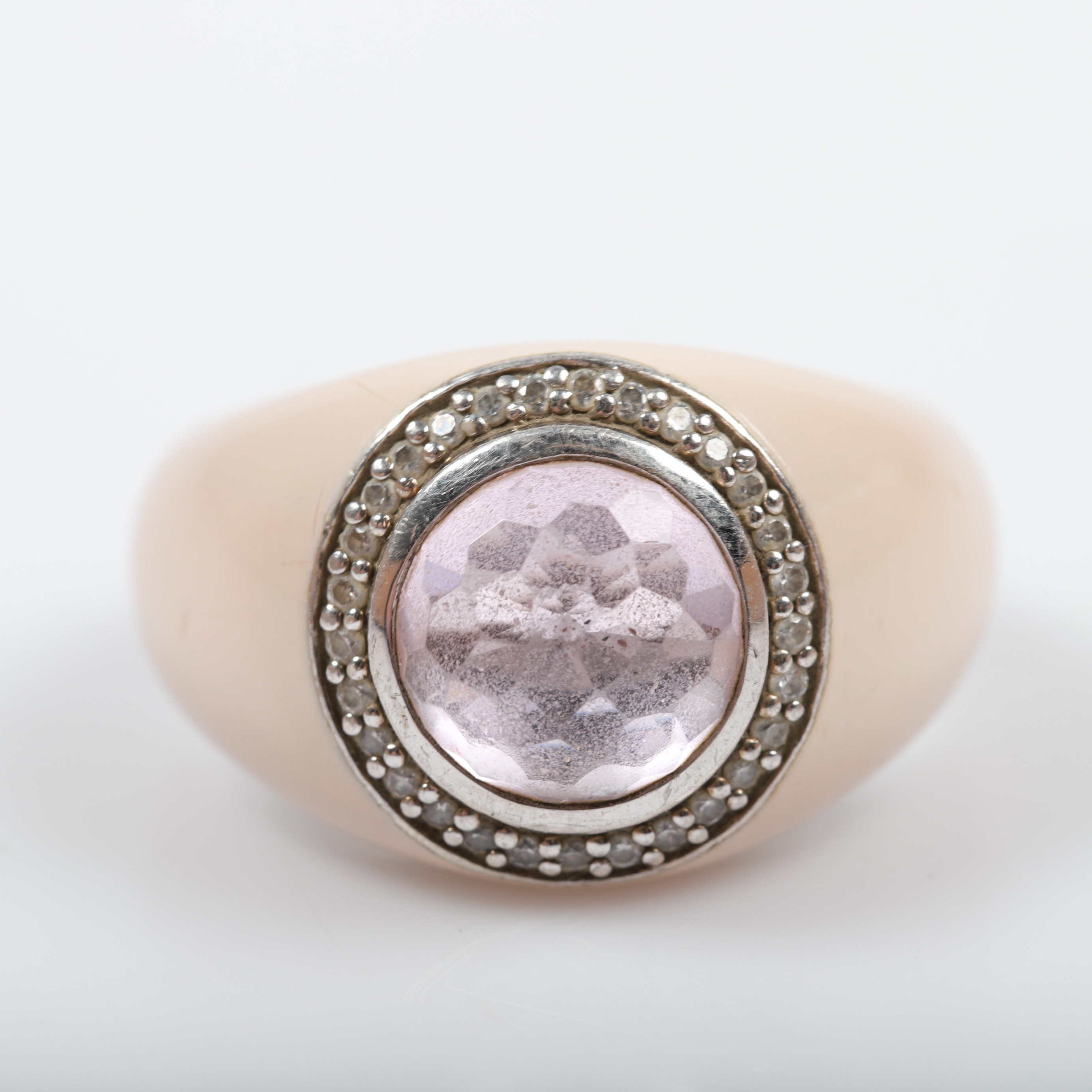 TI SENTO. Ring, sterlingsilver med fasettslipad stenar, Milano.