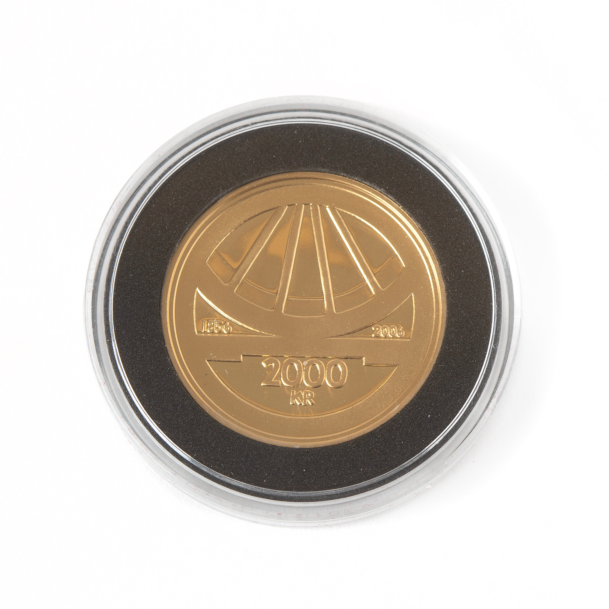 MYNT, 21,6K guld, 2000kr, Järnvägen 150 år, 1856-2006.