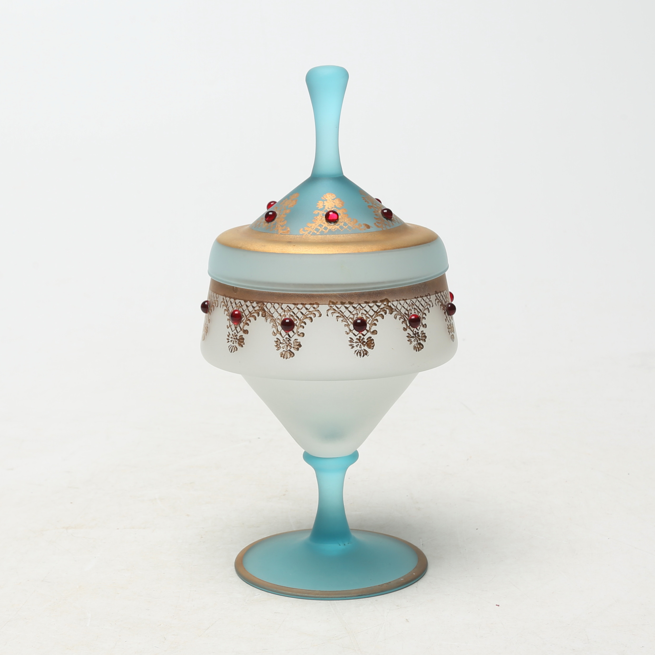 LOCKSKÅL, glas, med pärlor.