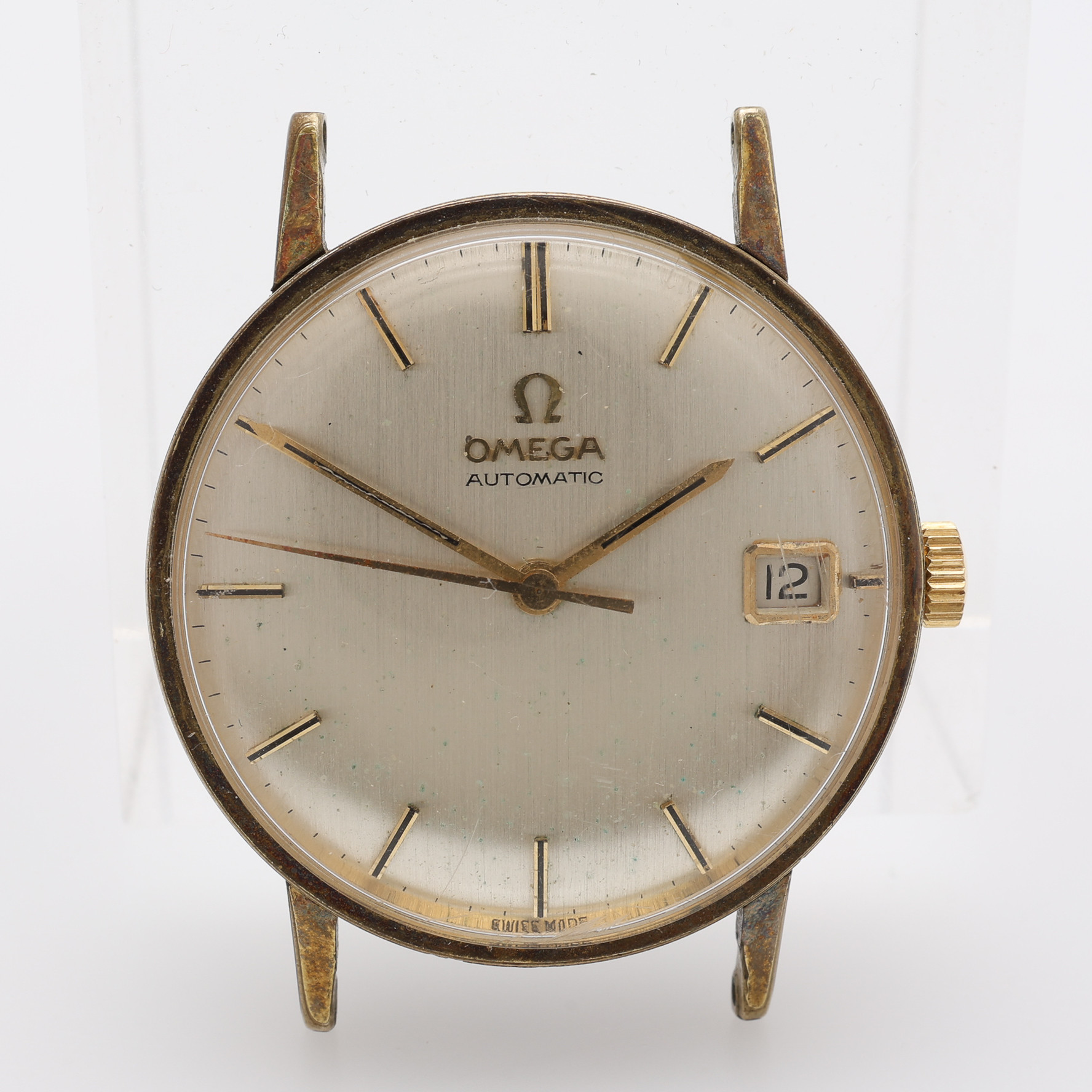 ARMBANDSUR, GULD PÅ STÅL, OMEGA, AUTMOATISKT UPPDRAG.