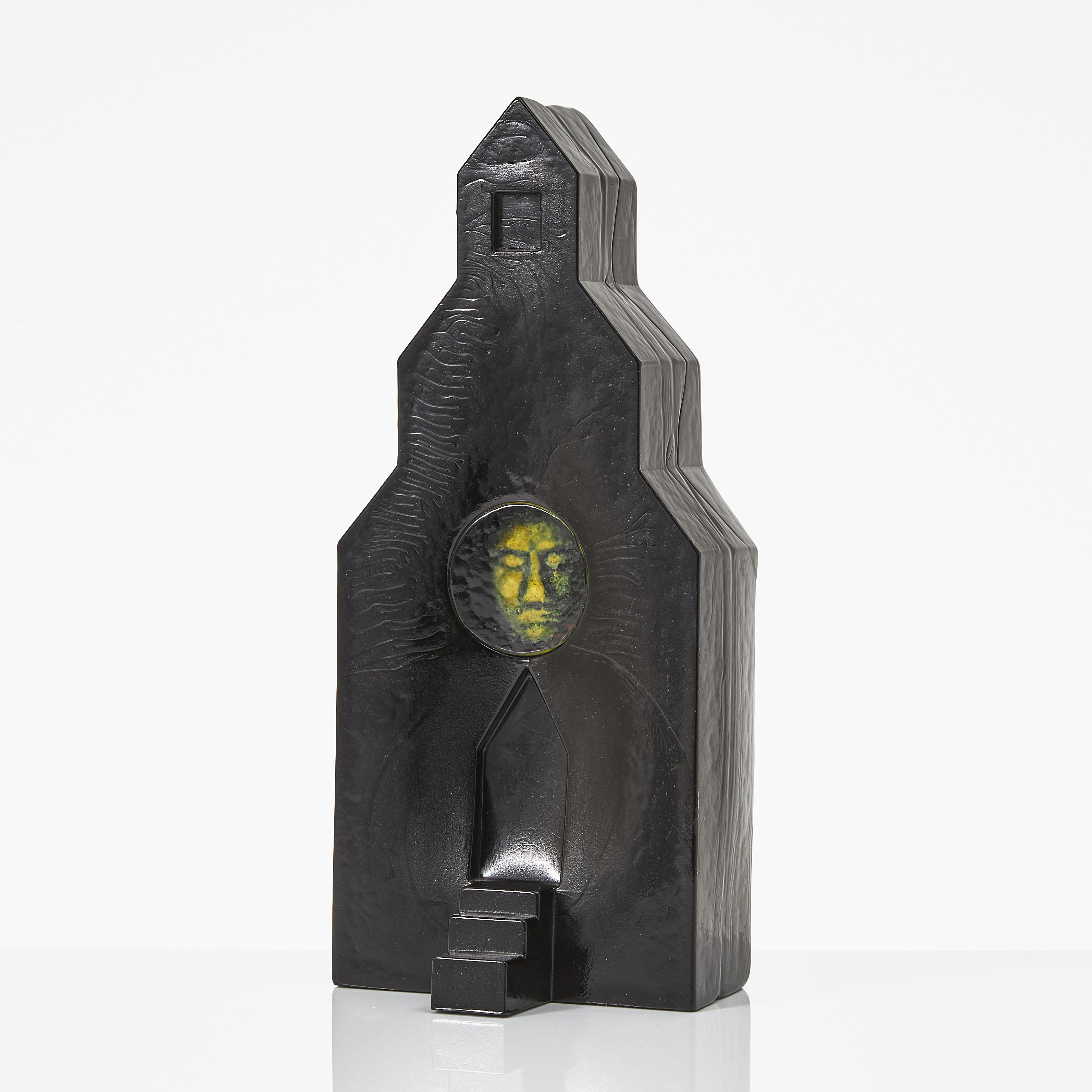 BERTIL VALLIEN. "Totem" skulptur i glas, Kosta Boda, osignerad.