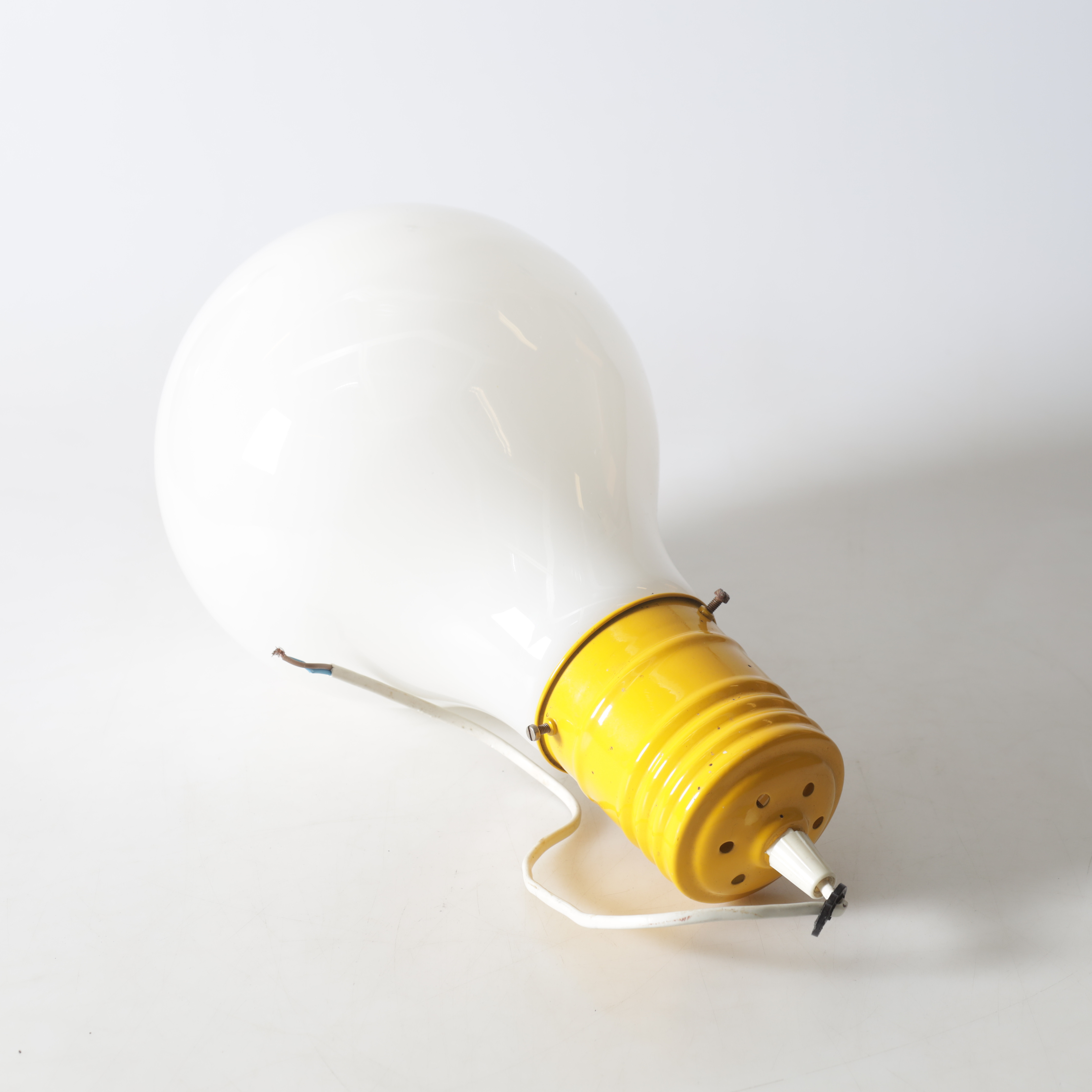 TAKLAMPA, "Kolv", glas, metall, IKEA, 1970-tal.