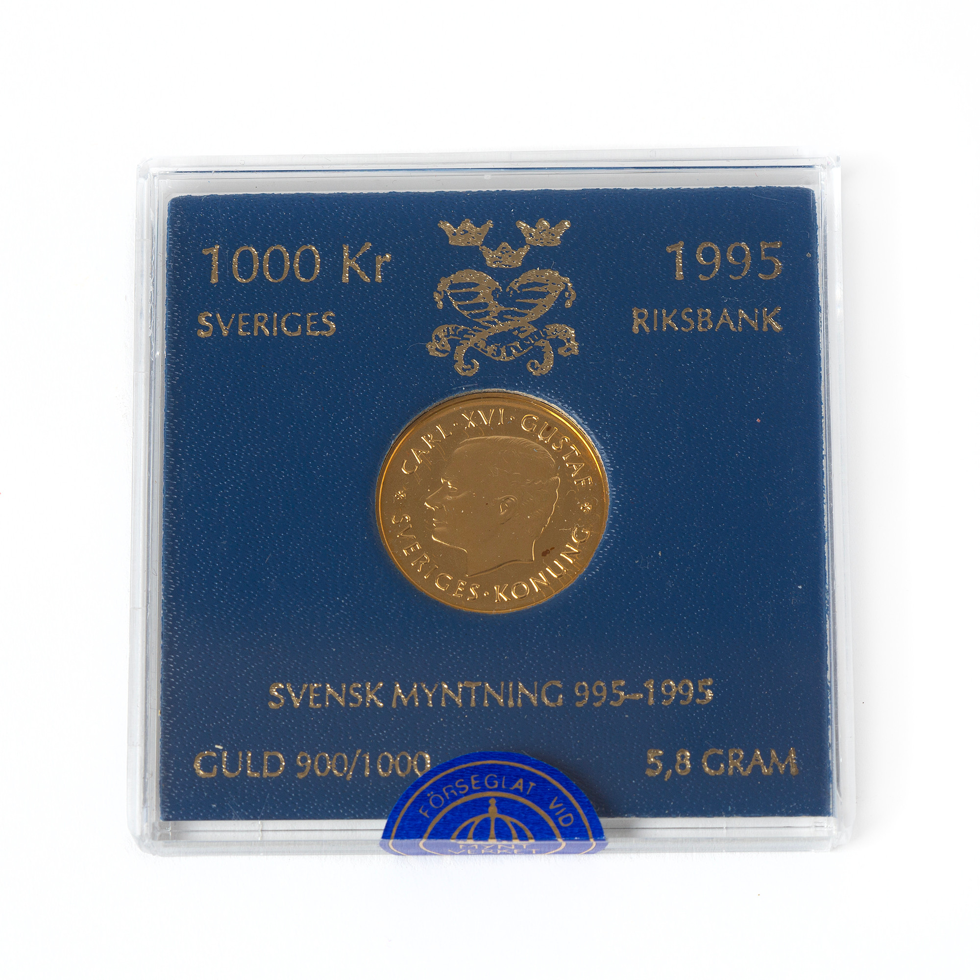 MYNT, 21,6K guld, 1000 kr, 1995, Svensk myntning 995 - 1995, 1995.