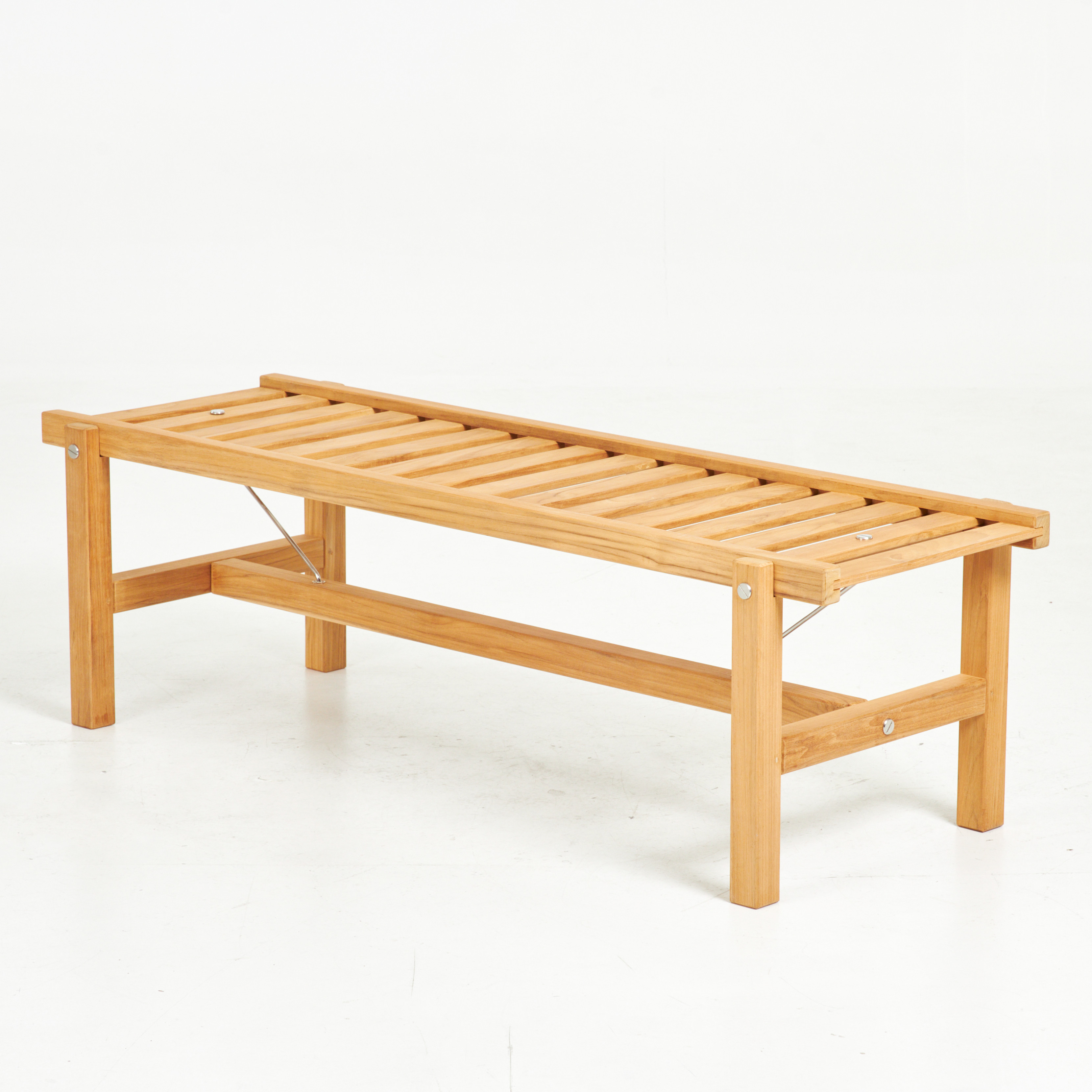 ELSA STACKELBERG. Bänk, för Fri Form, samtida, teak, brickmärkt.