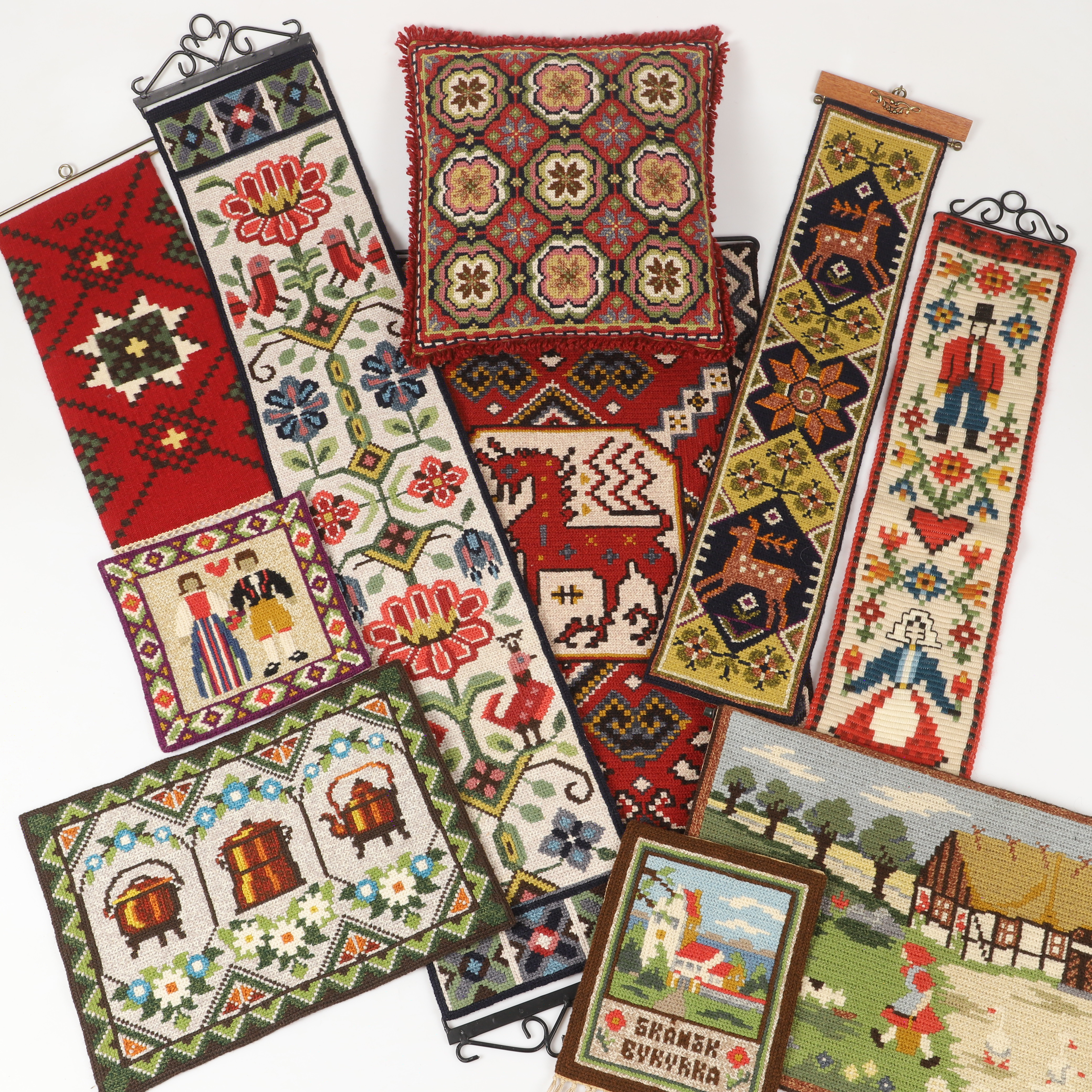 BONADER OCH KUDDE, 10 stycken, mestadels twistsöm, 1900-tal.