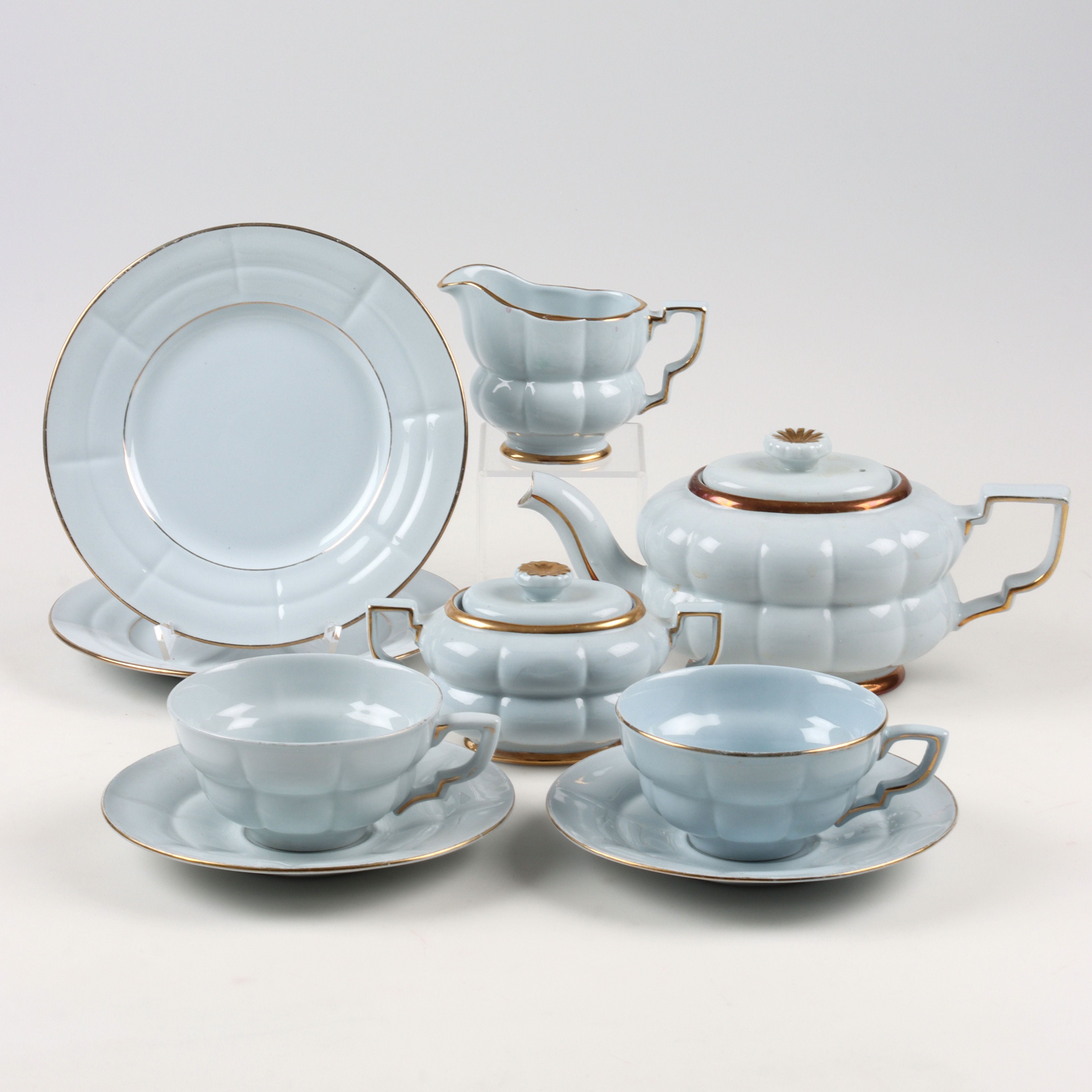 ARTHUR PERCY. Servisdelar, 9 st, porslin, "Grand", Gefle porslinsfabrik.