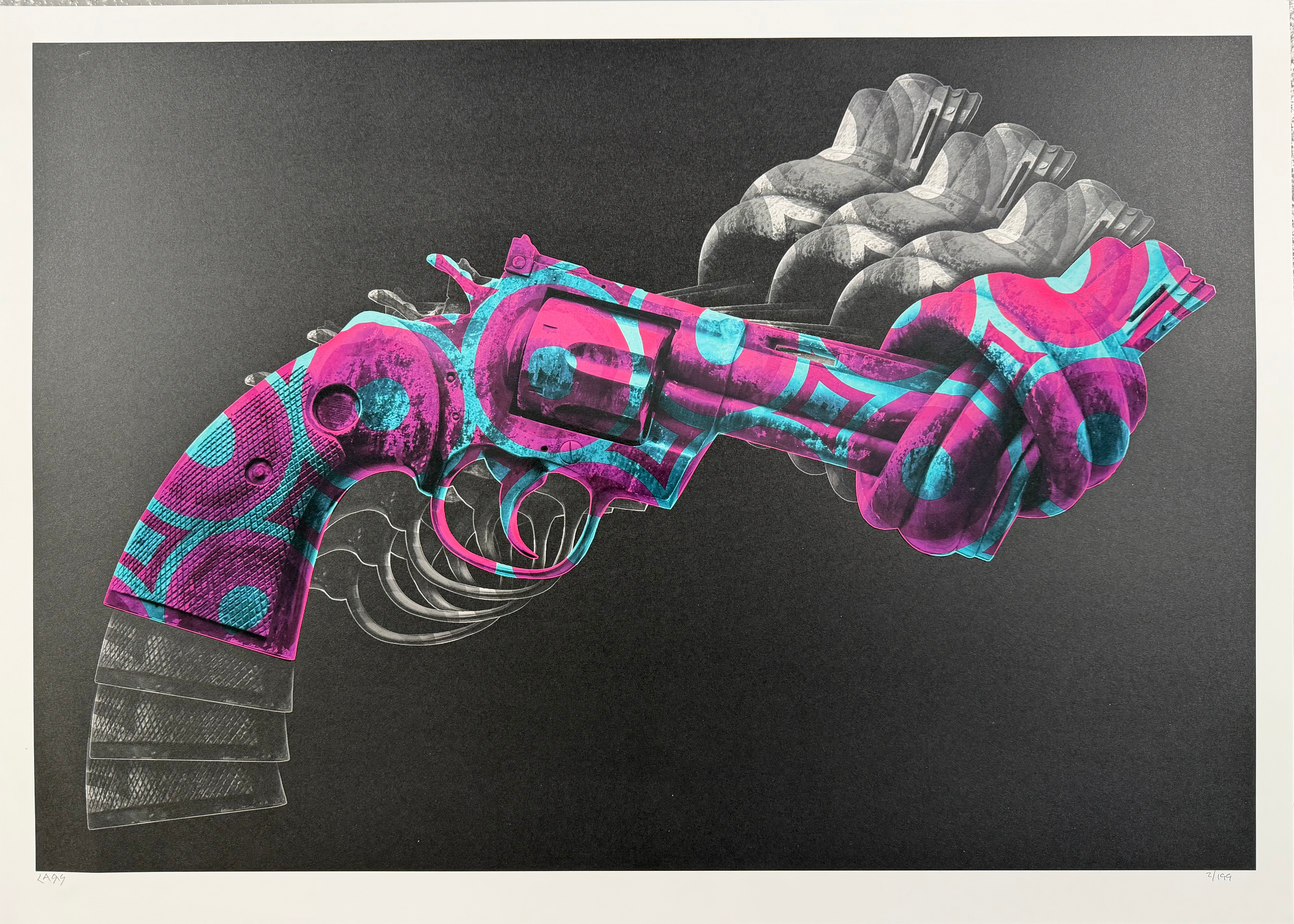 LARS TUNEBO. Non-Violence, färglitografi, signerad och numrerad 2/199.