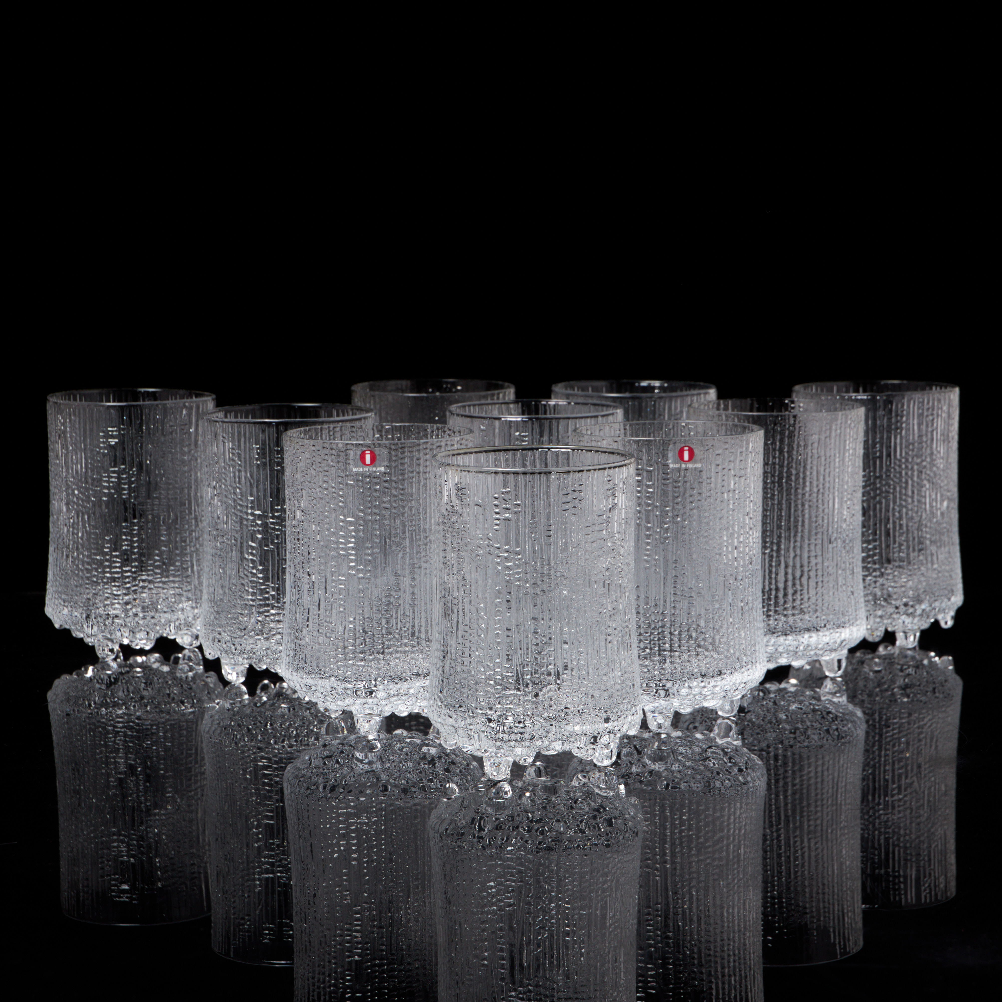 TAPIO WIRKKALA. DELAR AV GLASSERVIS, 10 dlr, "Ultima Thule", Iittala, Finland.