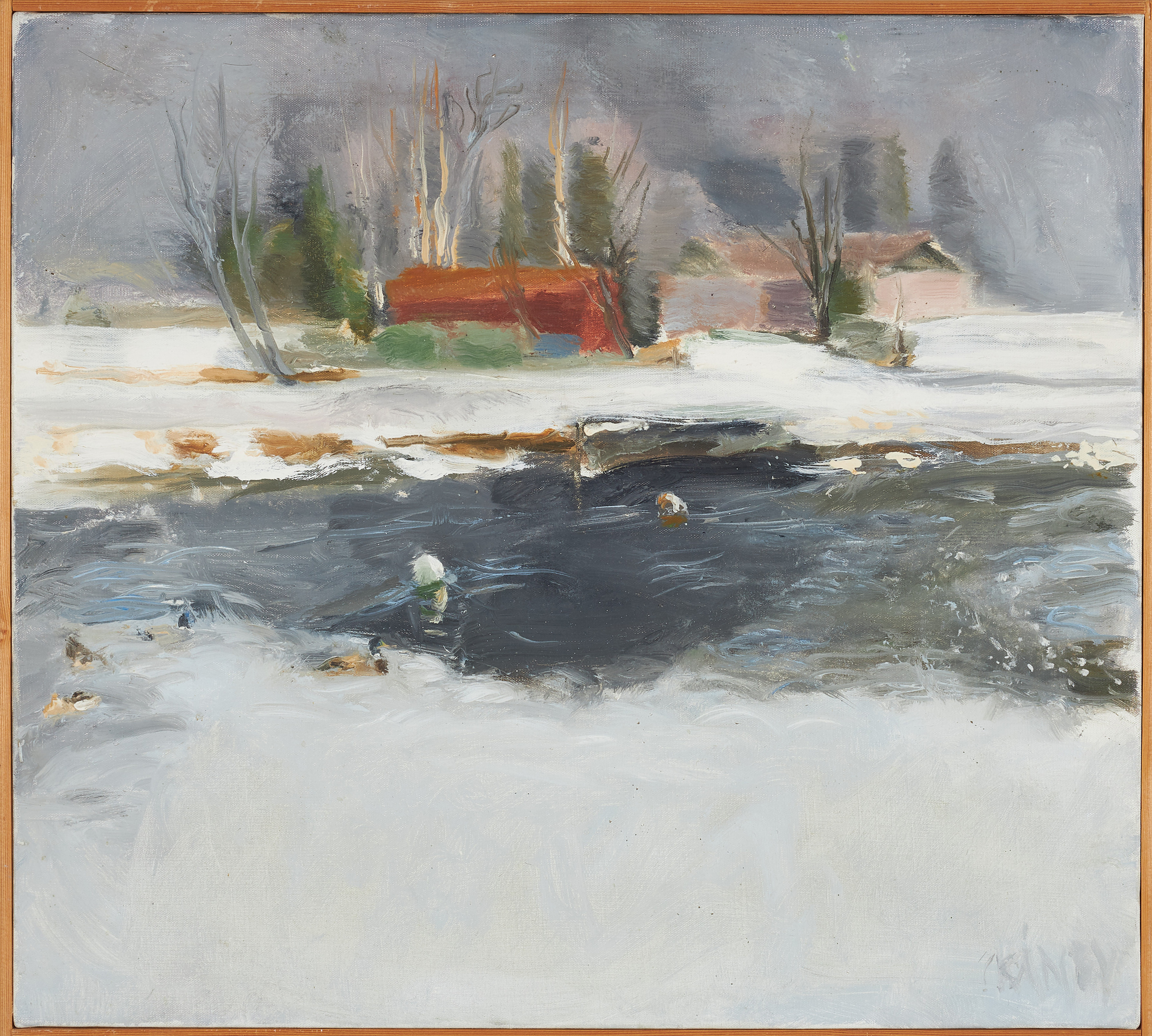 GUNNAR SKÅNBY. Vinterlandskap, olja på duk, signerad Skånby.