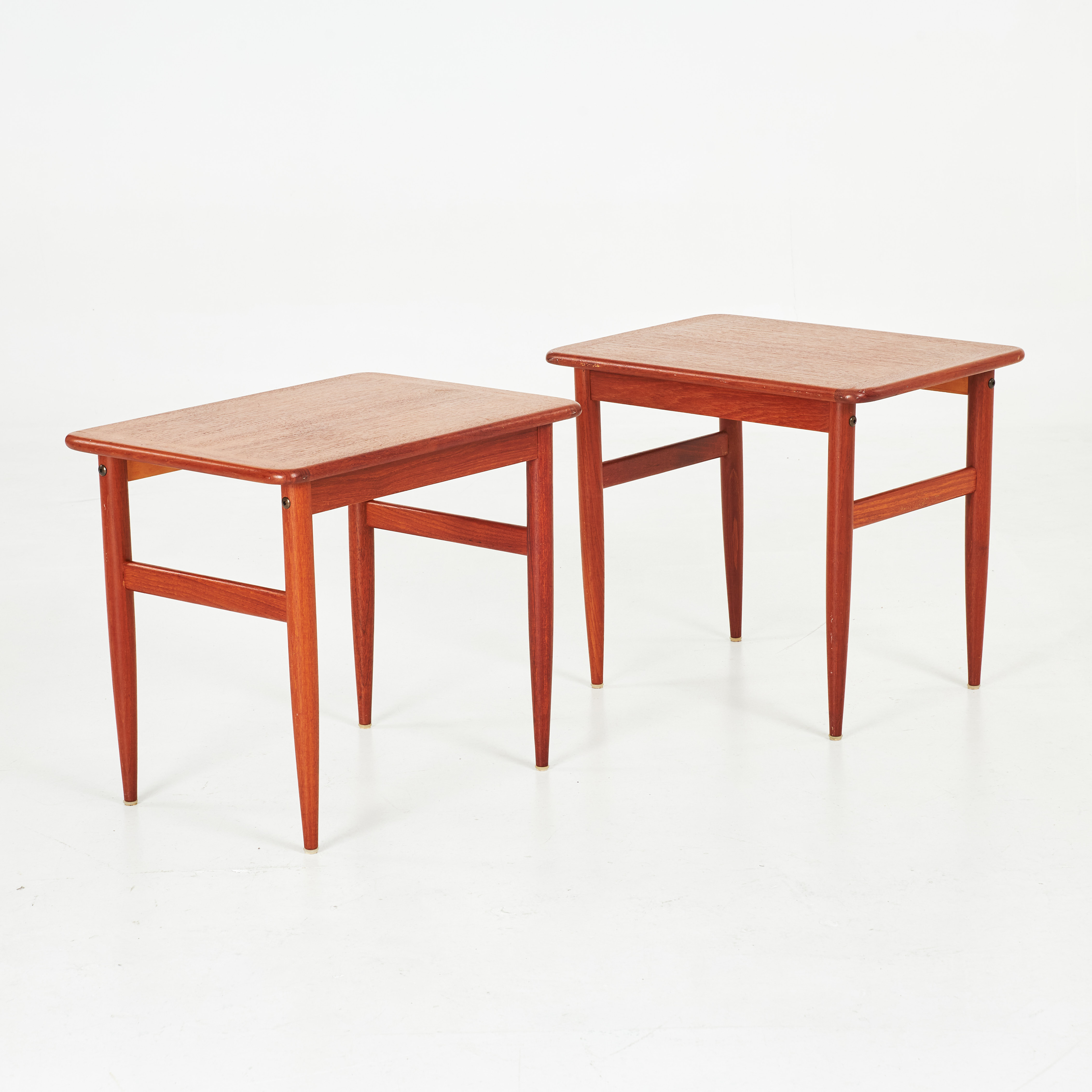 SIDOBORD, 2 st, teak, HMB Möbler, Rörvik, brännmärkta.