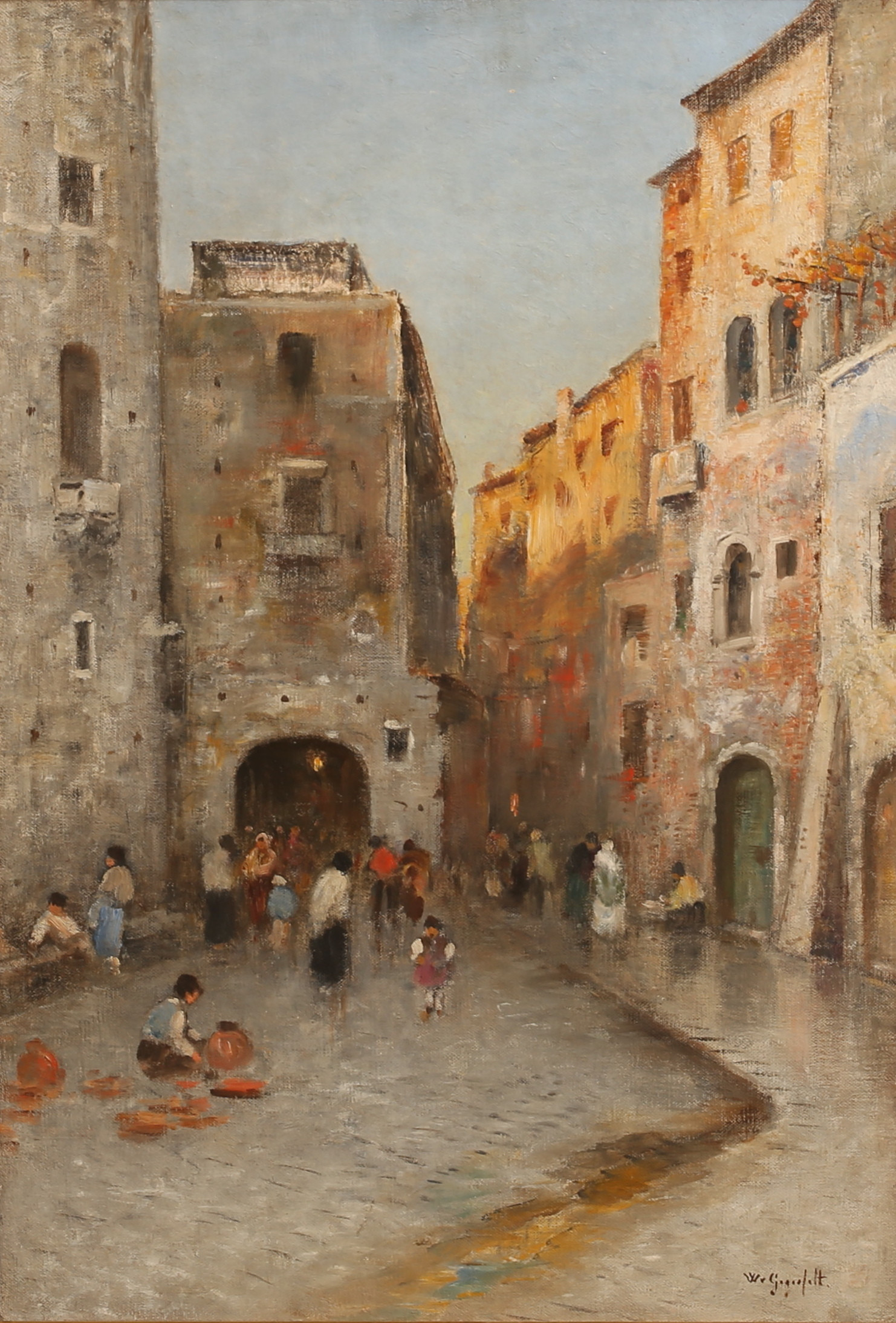 WILHELM VON GEGERFELT. Olja på duk, Venedig, signerad.
