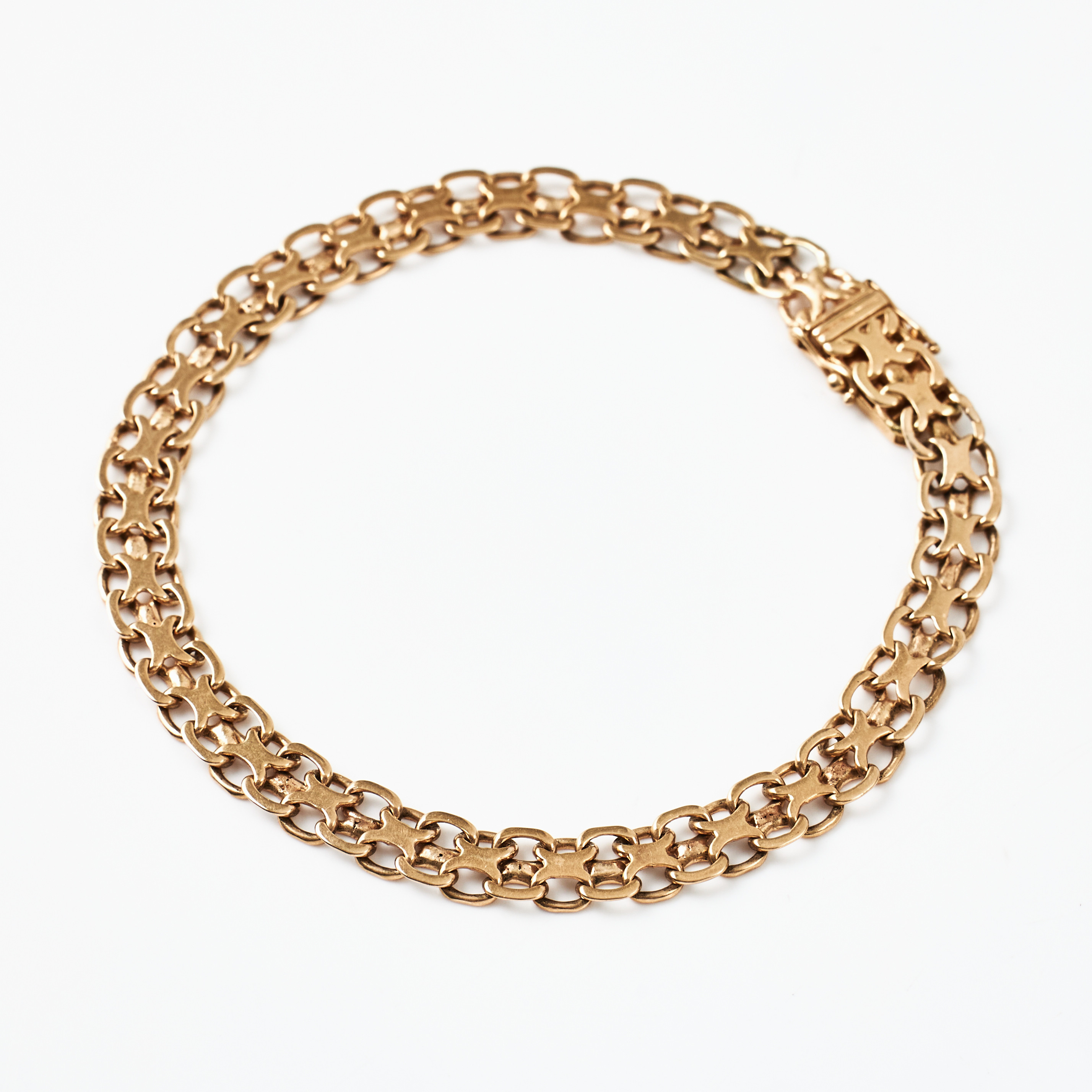 ARMBAND, 18 k guld, x-länk, otydliga svenska stämplar, Stockholm 1950/1960-tal.