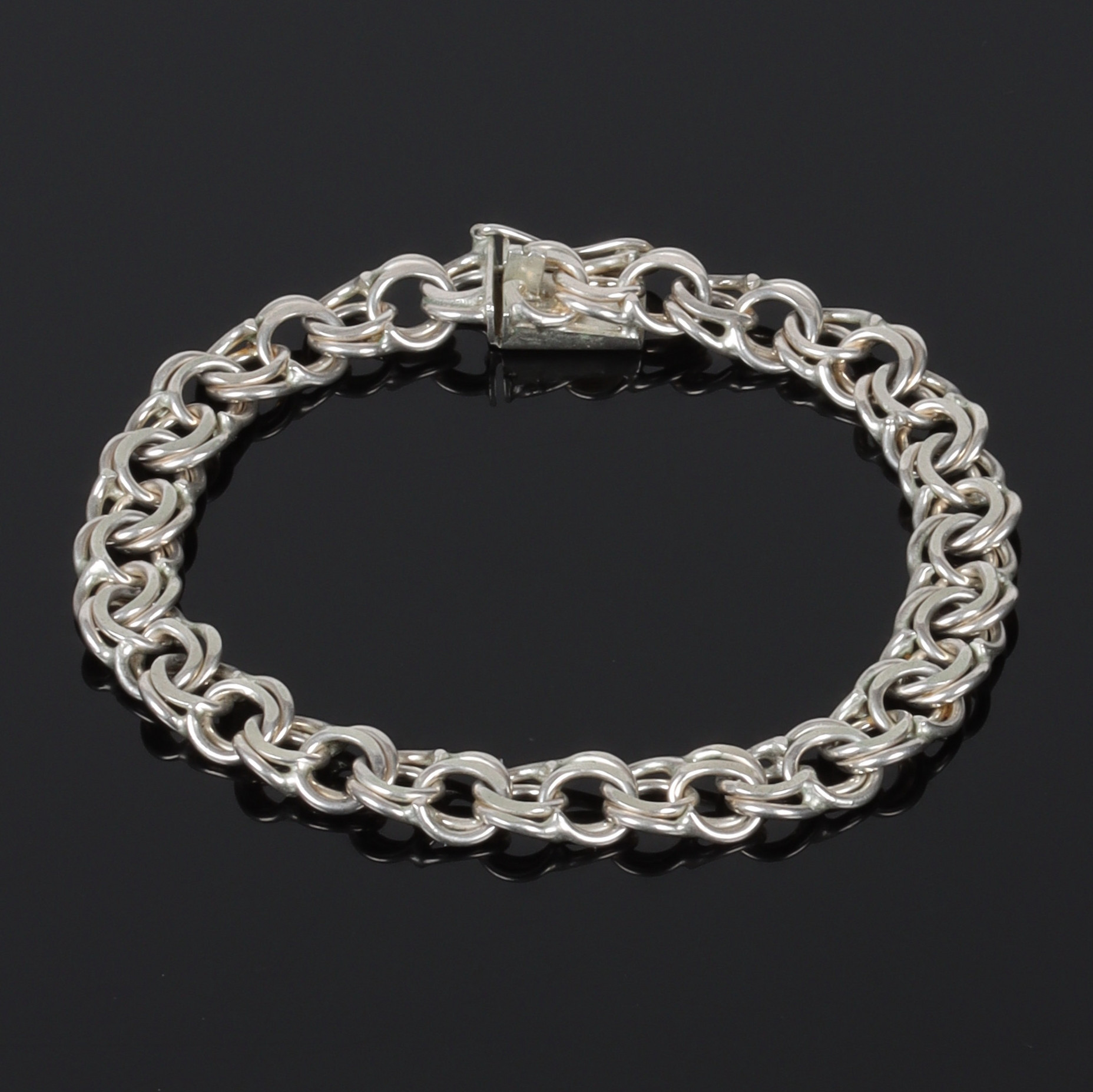 ARMBAND, silver, "bismarcklänk", Melander Guld- och Silversmedja Ab, Åtvidaberg. 1990-tal.