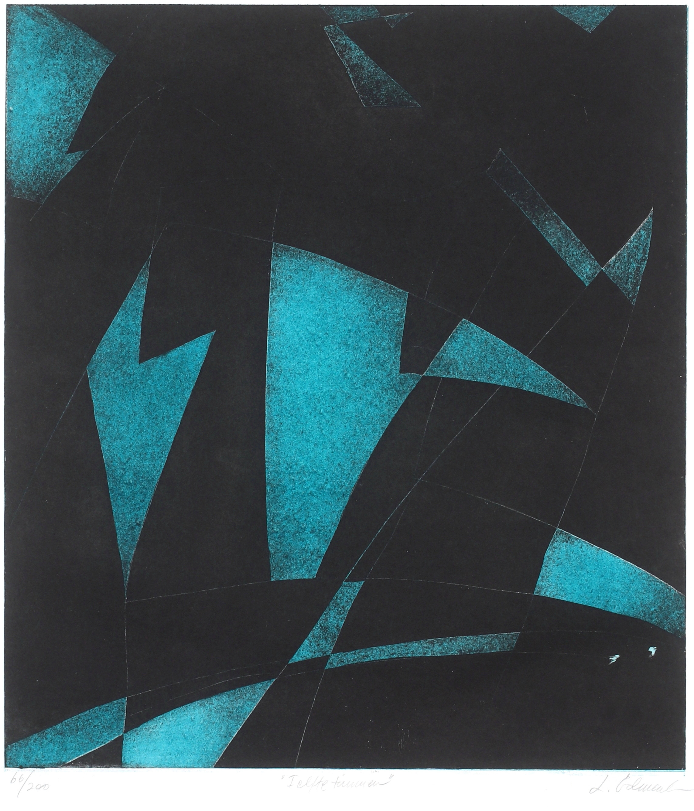 LENNART ÖDMARK. "I elfte timmen", litografi, signerad och numrerad 66/200.