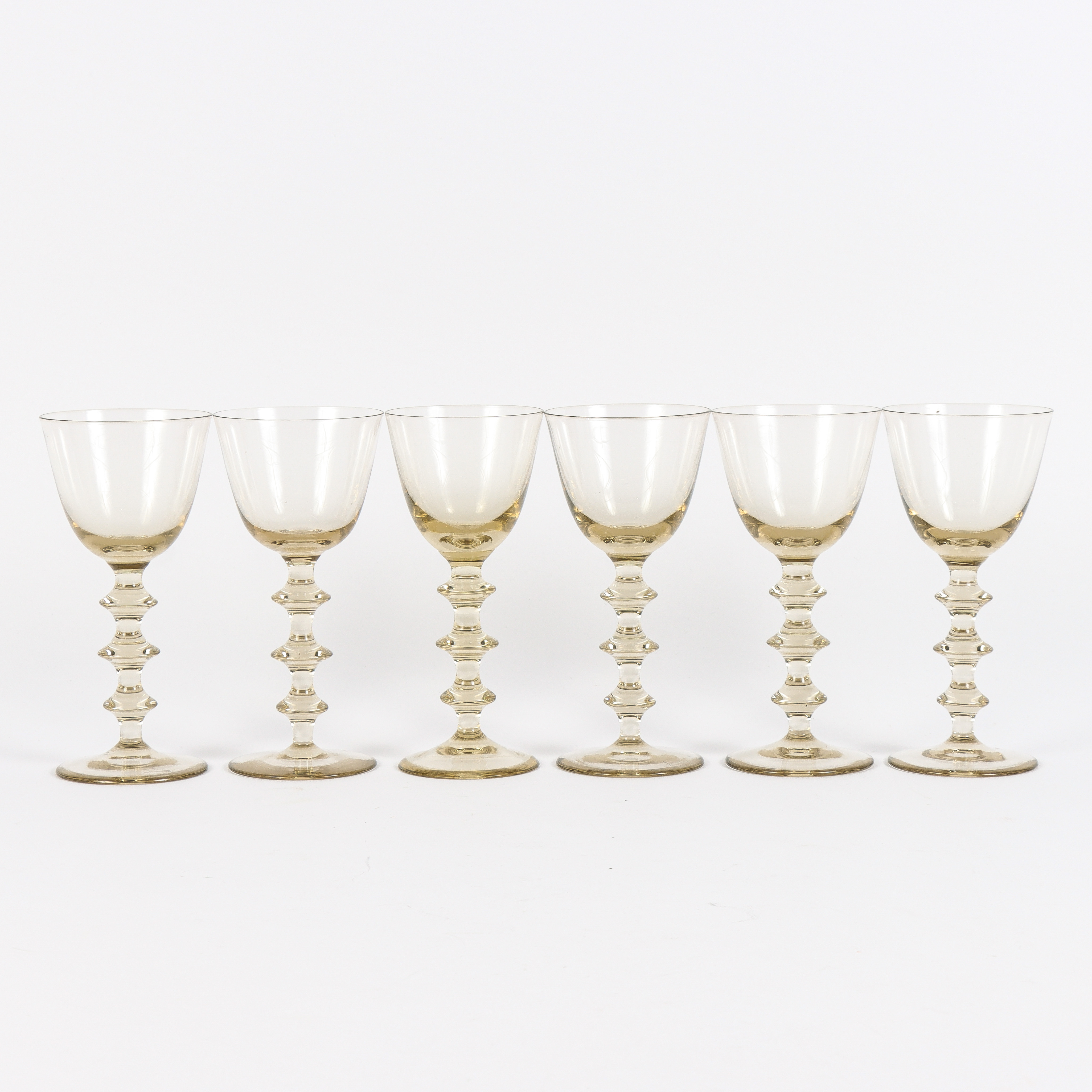 VINGLAS 6 stycken, Gerda Strömberg, Strömbergshyttan.