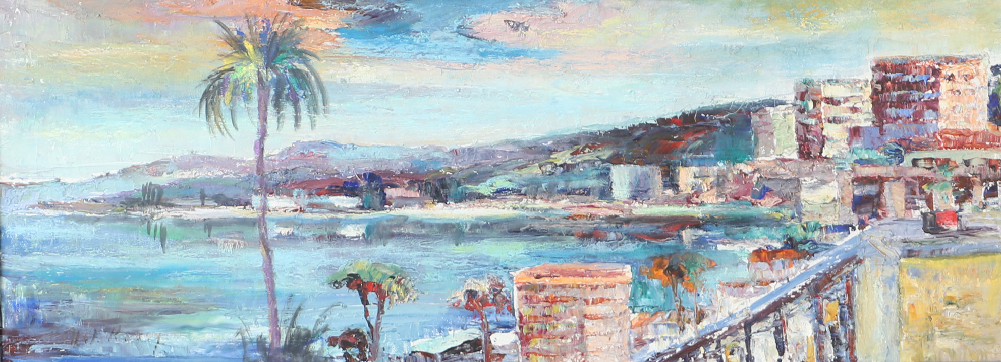 OIDENTIFIERAD KONSTNÄR. Strandparti, olja på duk, otydligt signerad.