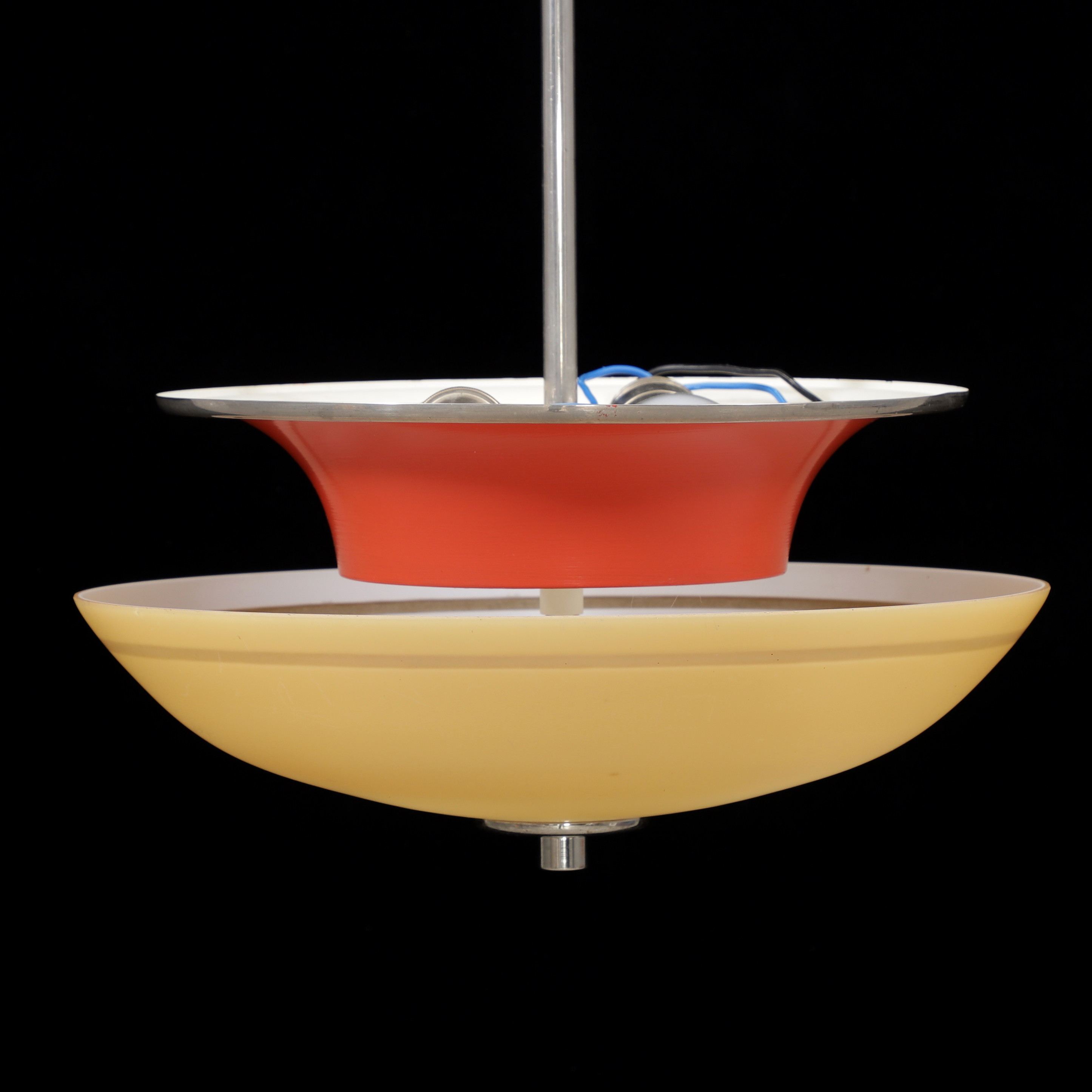 TAKLAMPA, glas/plåt/metall, 1930-tal.