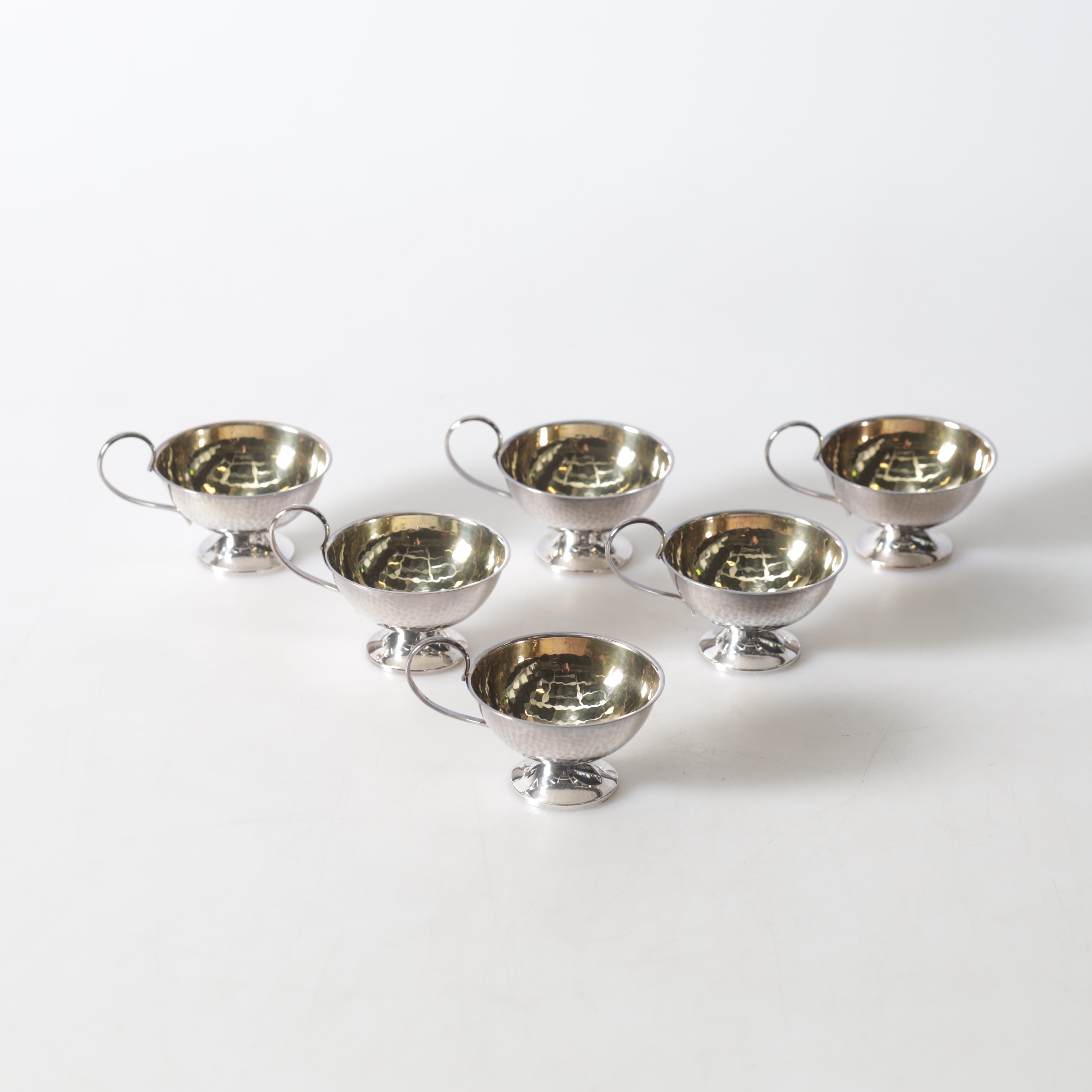 PUNCHMUGGAR, 6 st. Silver, Ceson Guldvaru Ab, Göteborg, 1900-tal. Totalvikt 192 gram.