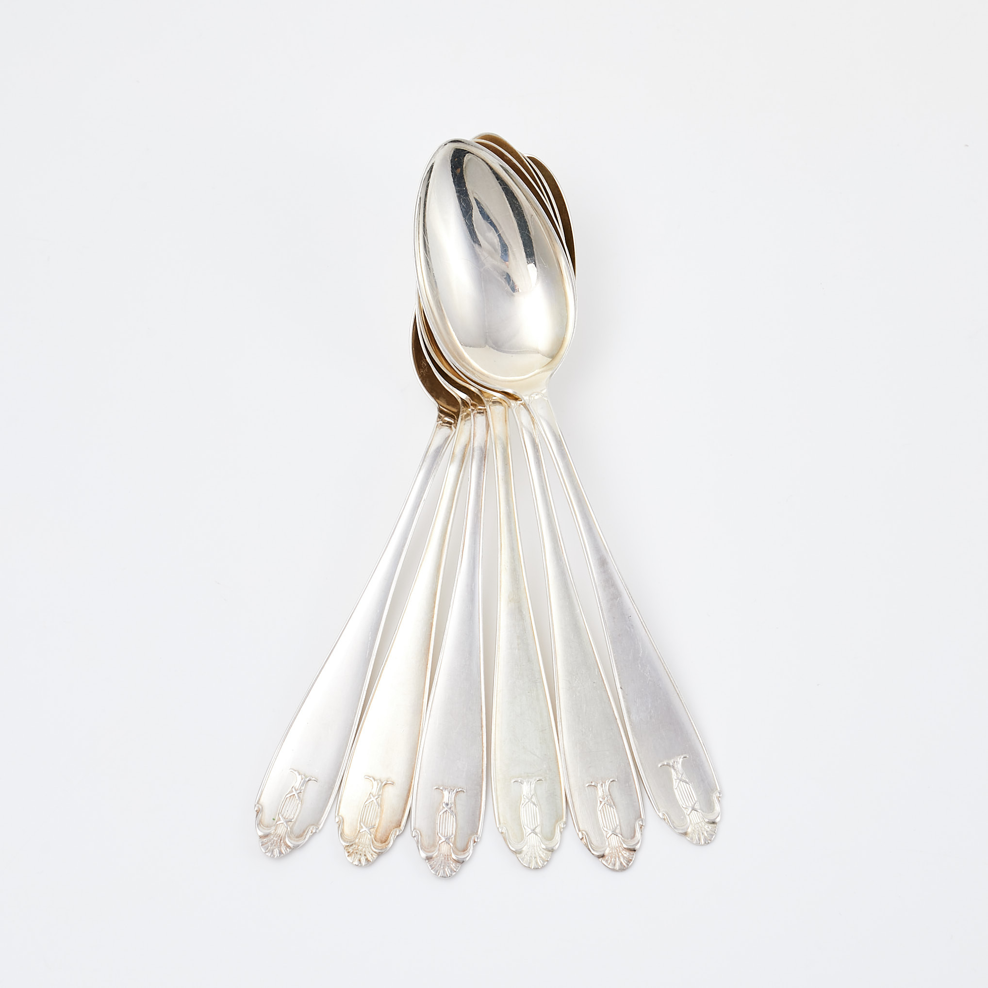 BORDSSKEDAR, 6 st, silver, " Vasa", GAB, Stockholm 1929-1930.