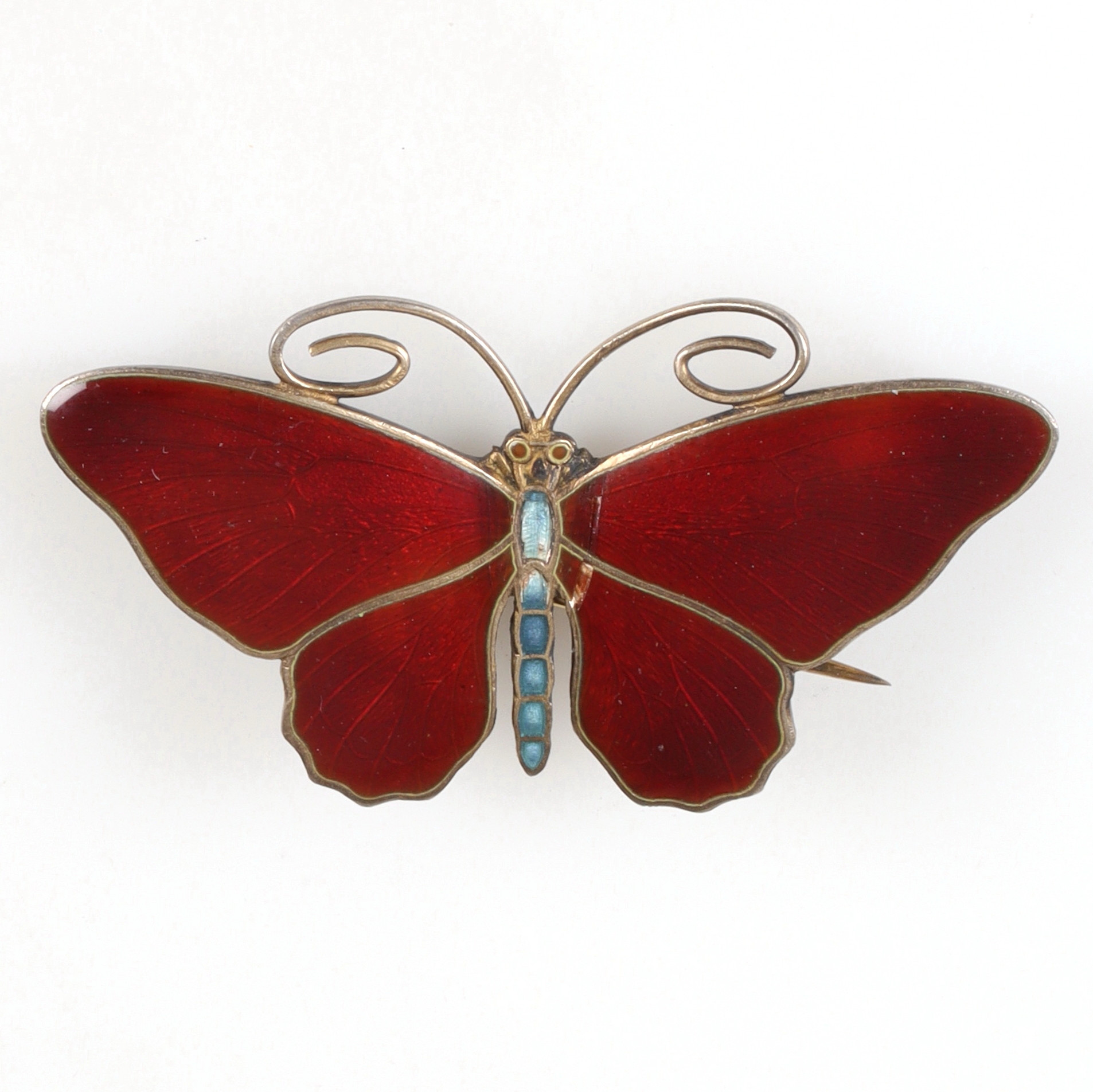 MARIUS HAMMER. Brosch, sterlingsilver och emalj, Norge.