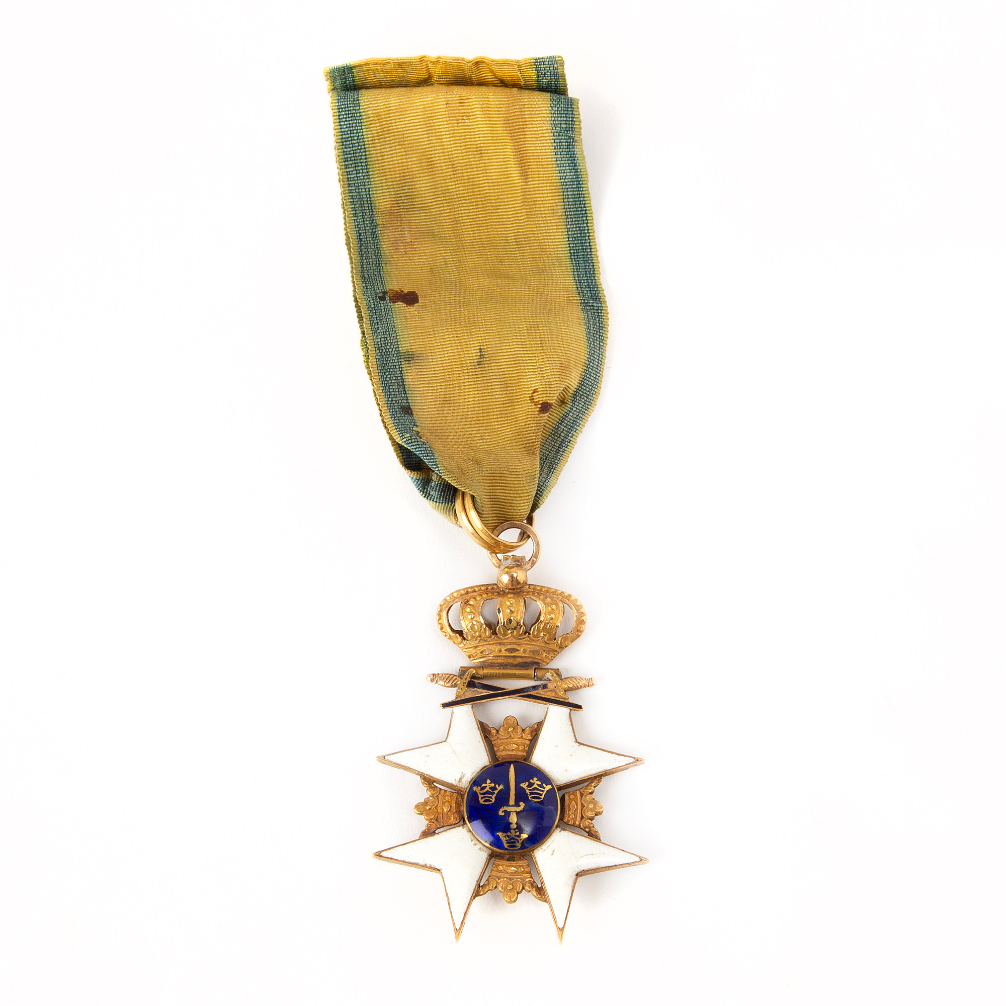 KUNGLIGA SVENSKA SVÄRDSORDEN. Riddartecken 1 klass, 18K guld.
