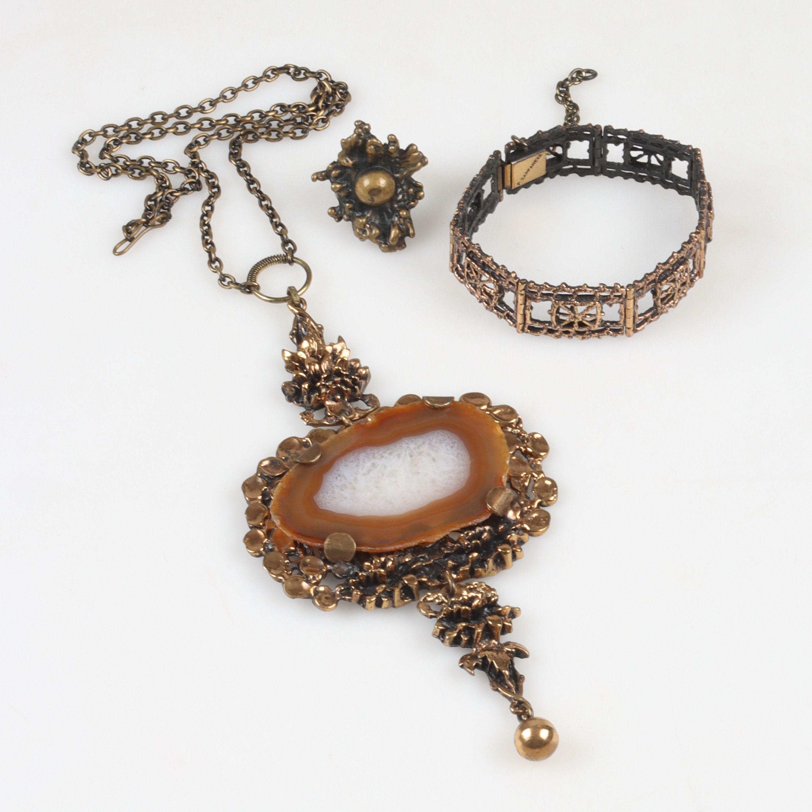 PENTTI SARPANEVA. Ring, Armband, Hänge, brons, Finland.