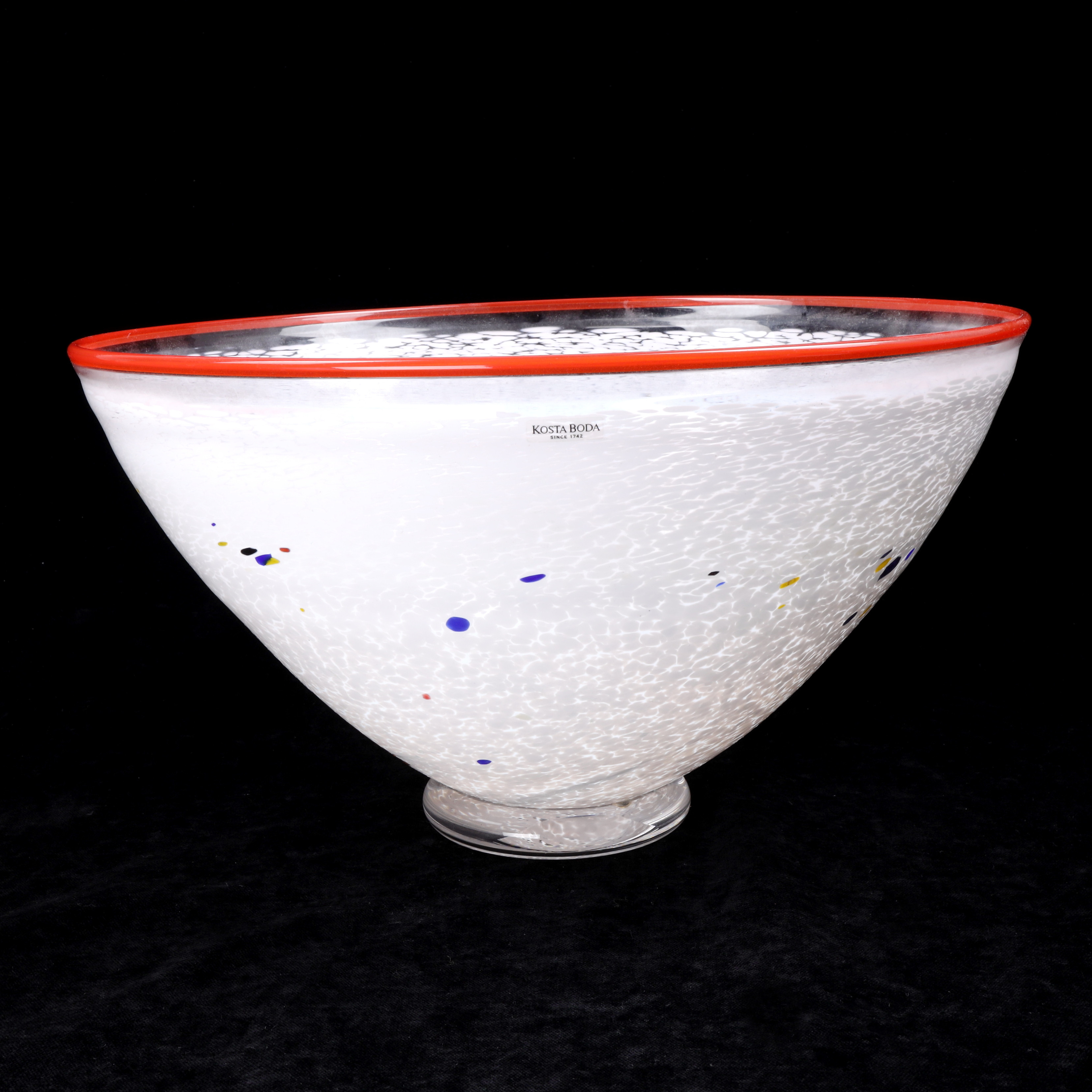 BERTIL VALLIEN. Skål, glas, "Satellite", Kosta Boda, signerad.