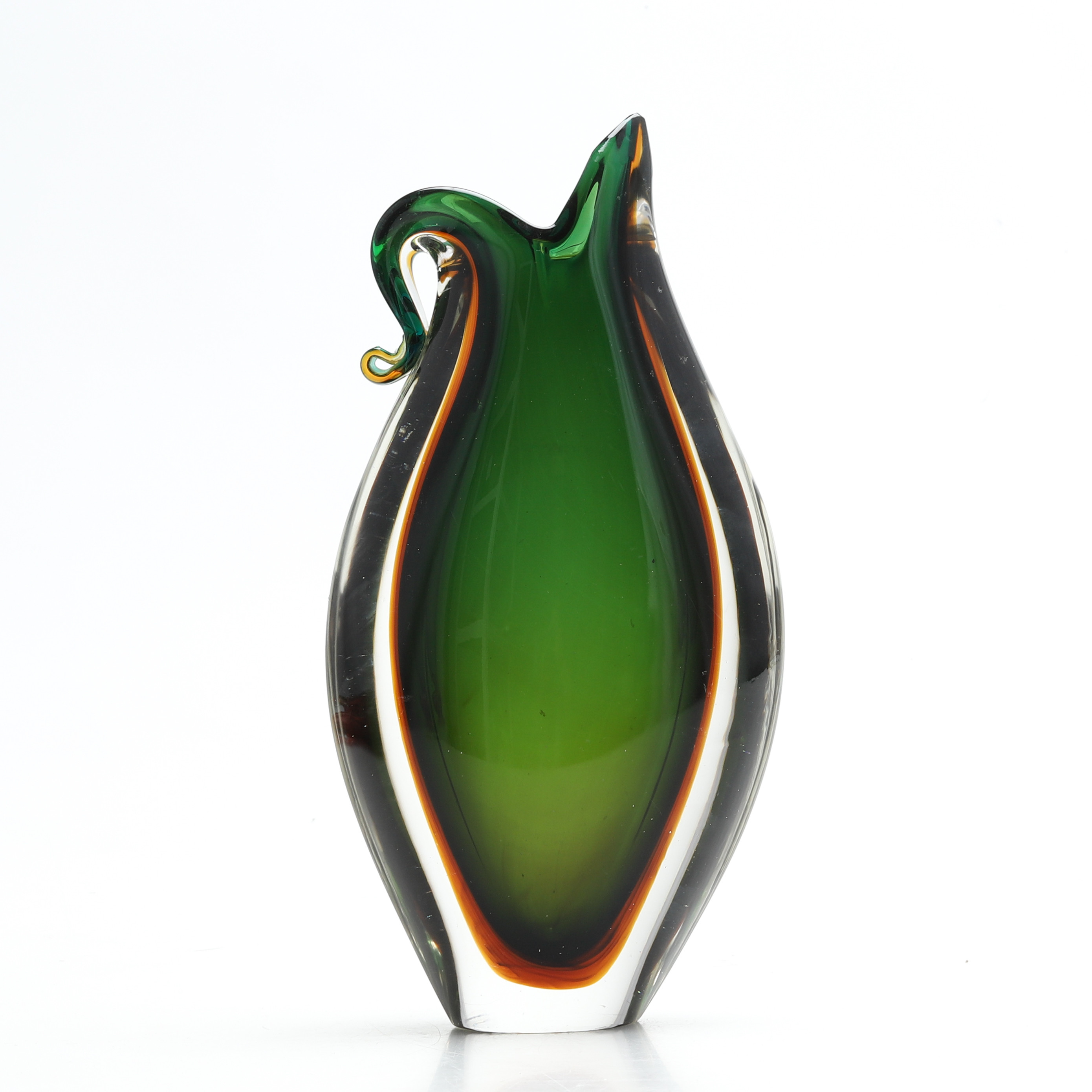 FLAVIO POLI. VAS/KANNA, glas, Murano Italien 1900-talets andra hälft.