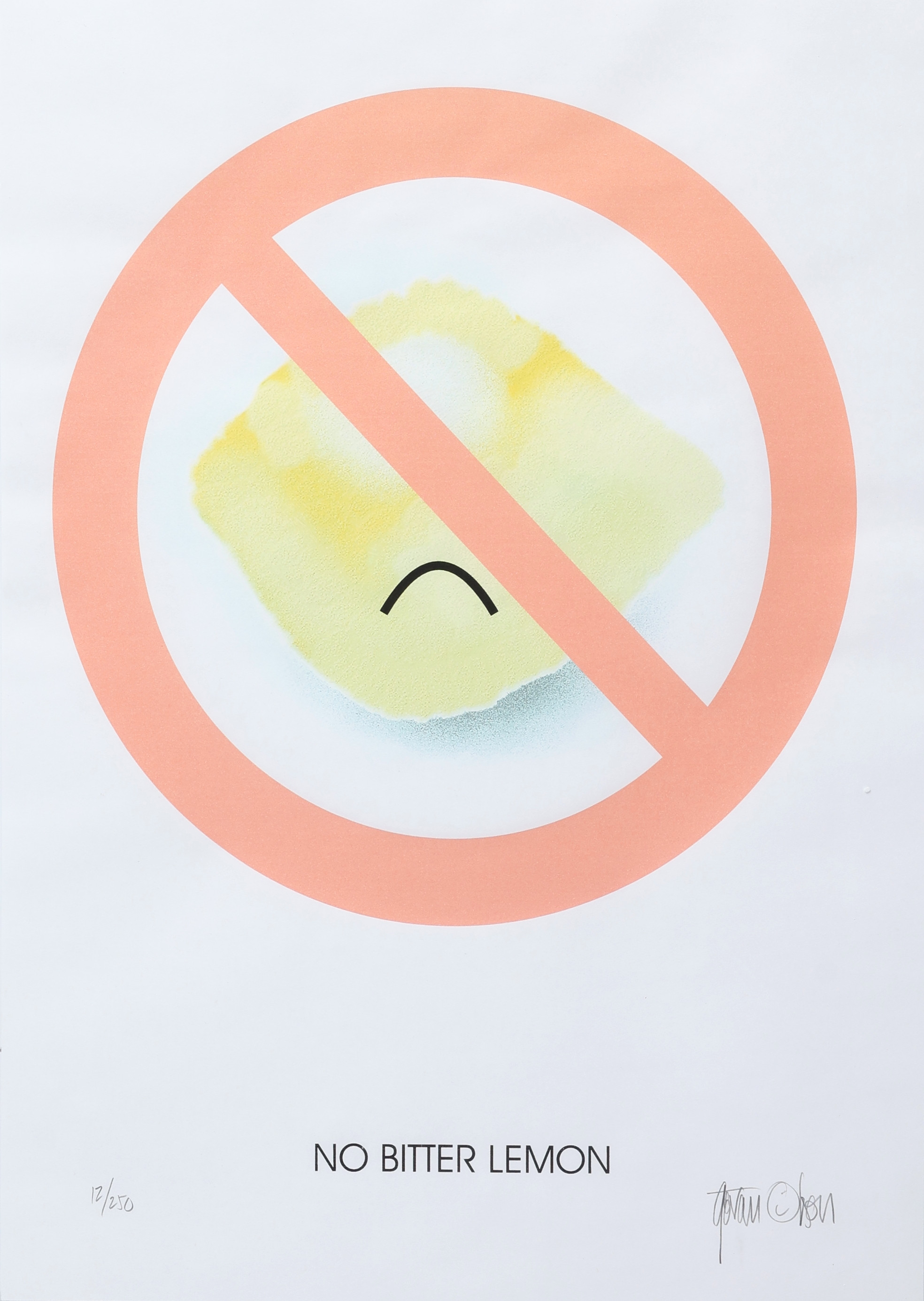 OIDENTIFIERAD KONSTNÄR. Färglitografi, "No Bitter Lemon", signerad och numrerad 12/250.