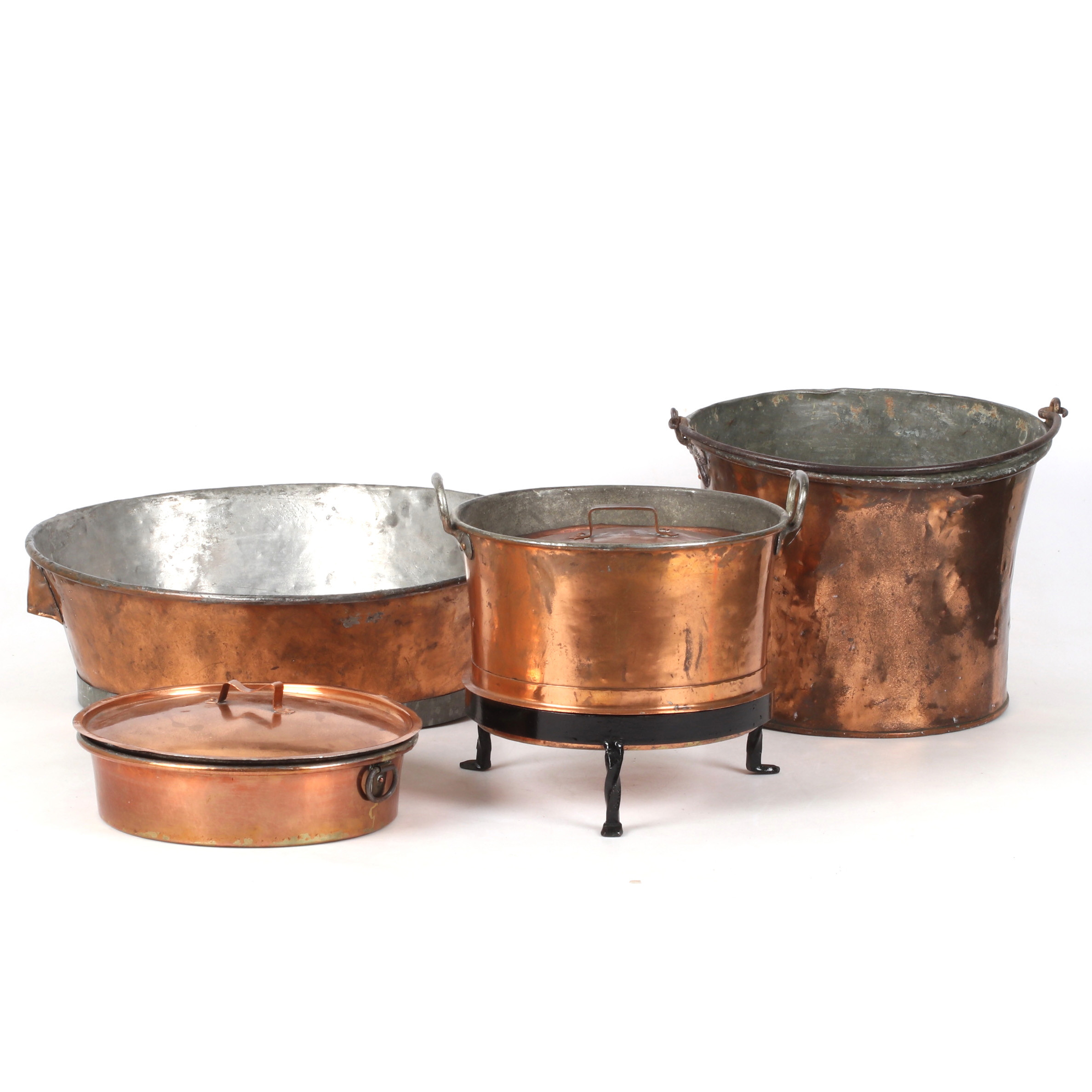 HINKAR och KÄRL 4 delar koppar, 1800-tal.