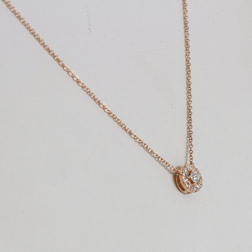 HALSCOLLIER, 0,20ct, roséguld 18K.