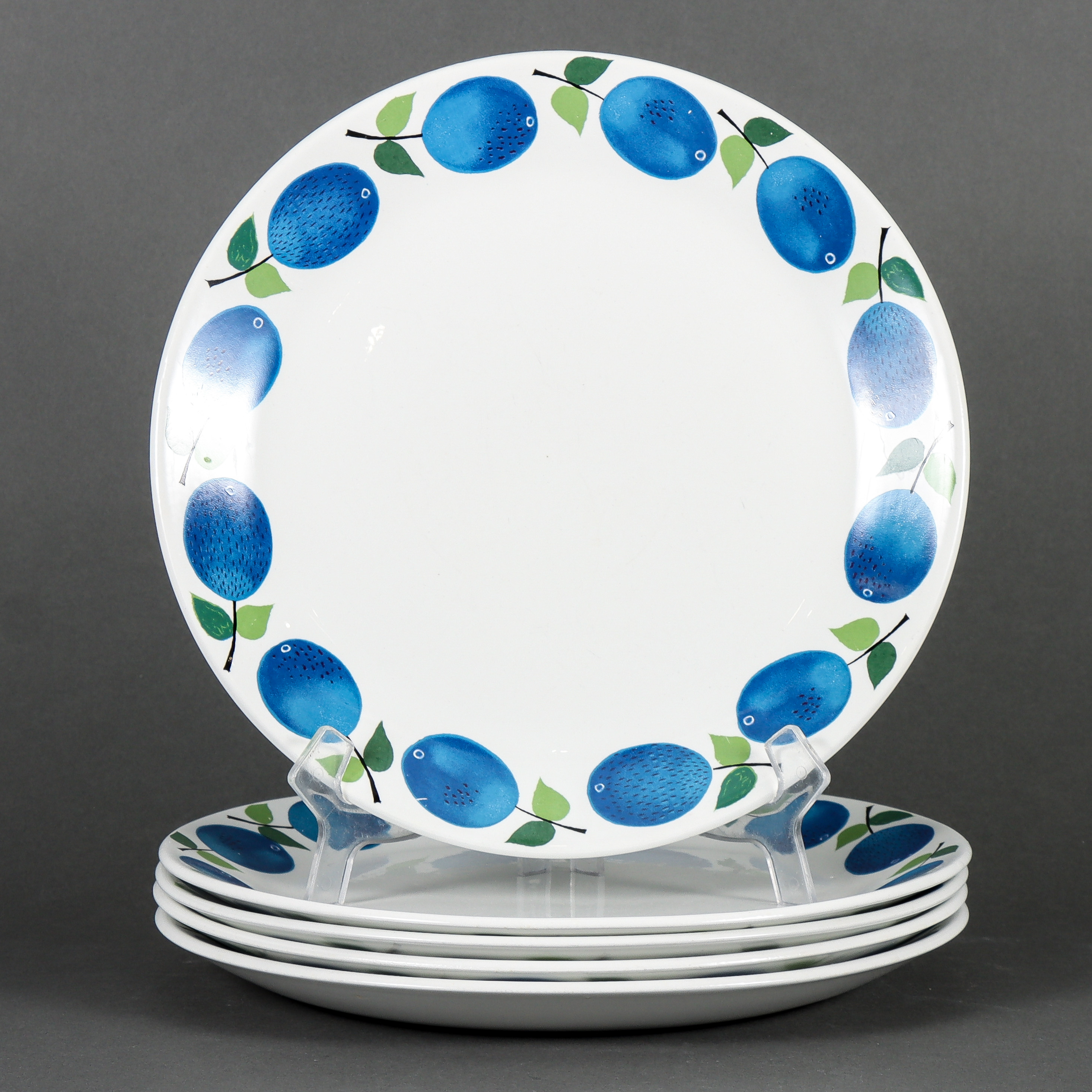 STIG LINDBERG. Mattallrikar 5 stycken, Gustavsberg, Prunus.