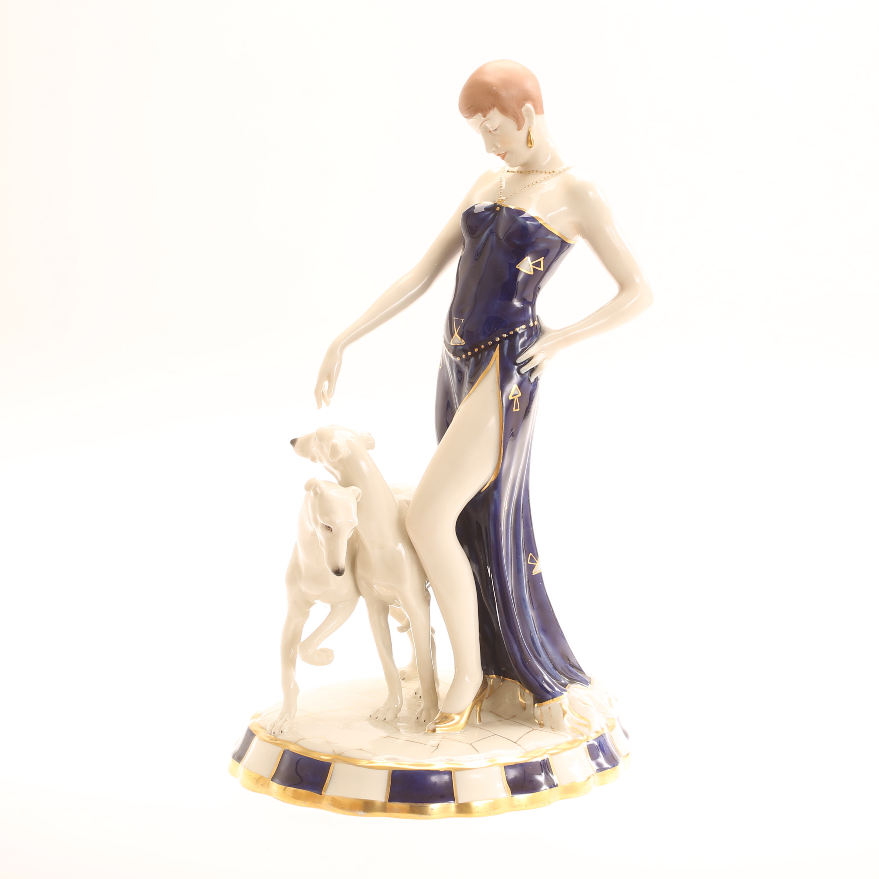 SKULPTUR, porslin, art deco, Royal Dux.