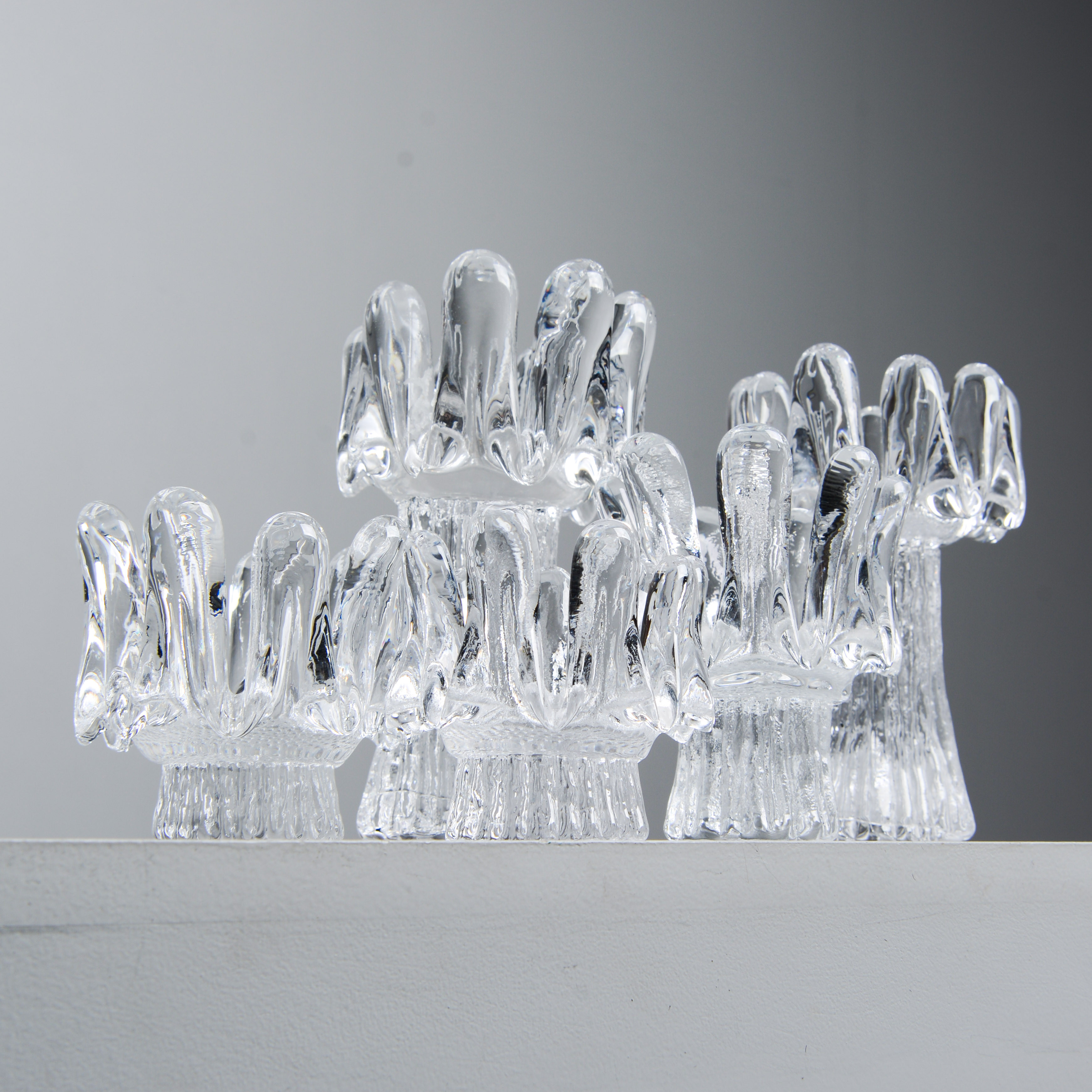 GÖRAN WÄRFF. Ljuslyktor, 5 st, "Sunflower / Solros", Kosta Boda.