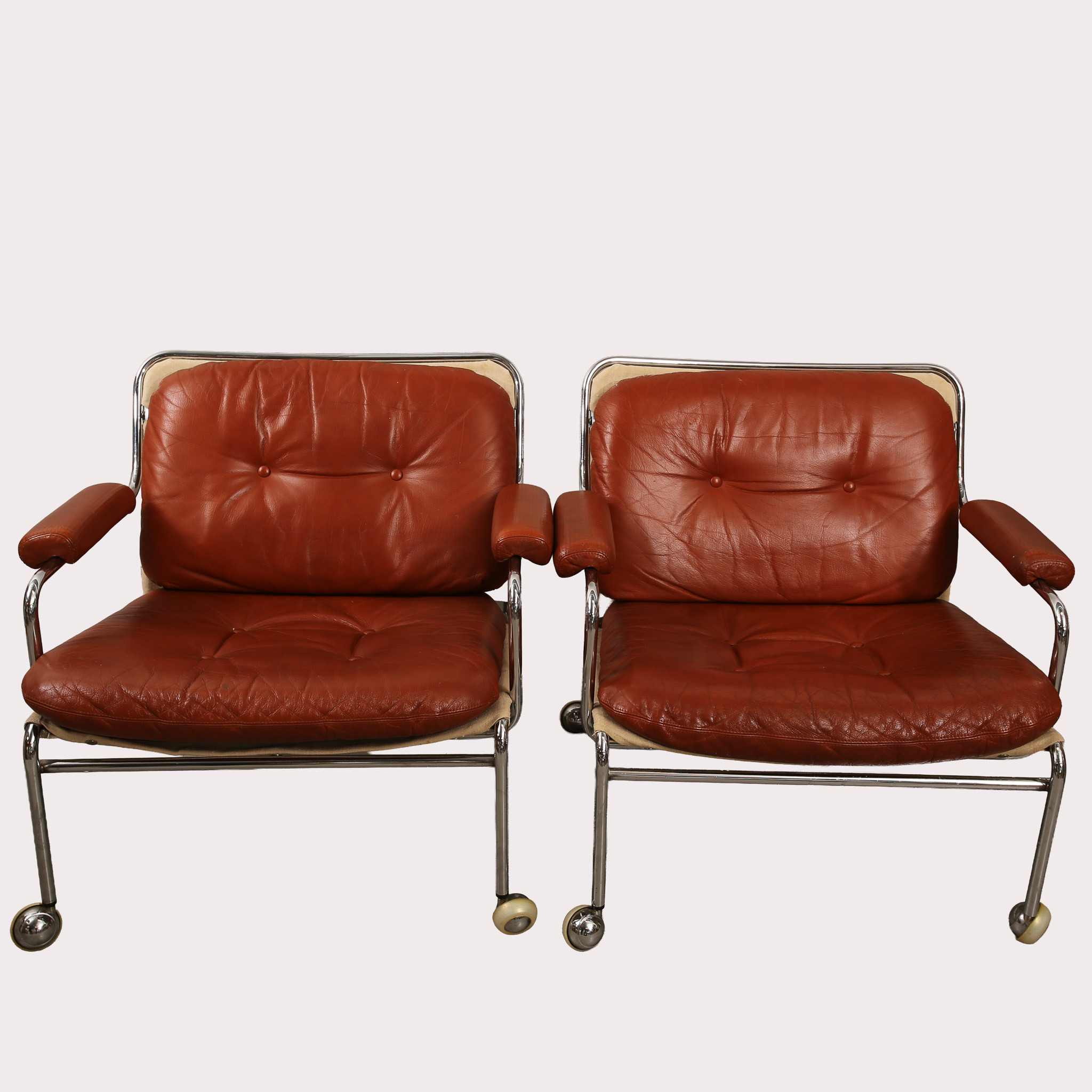 PETRUS LINDLÖF. FÅTÖLJER, ETT PAR, "EVA". AB Lindlöfs möbler, Lammhult, 1970/80-tal.