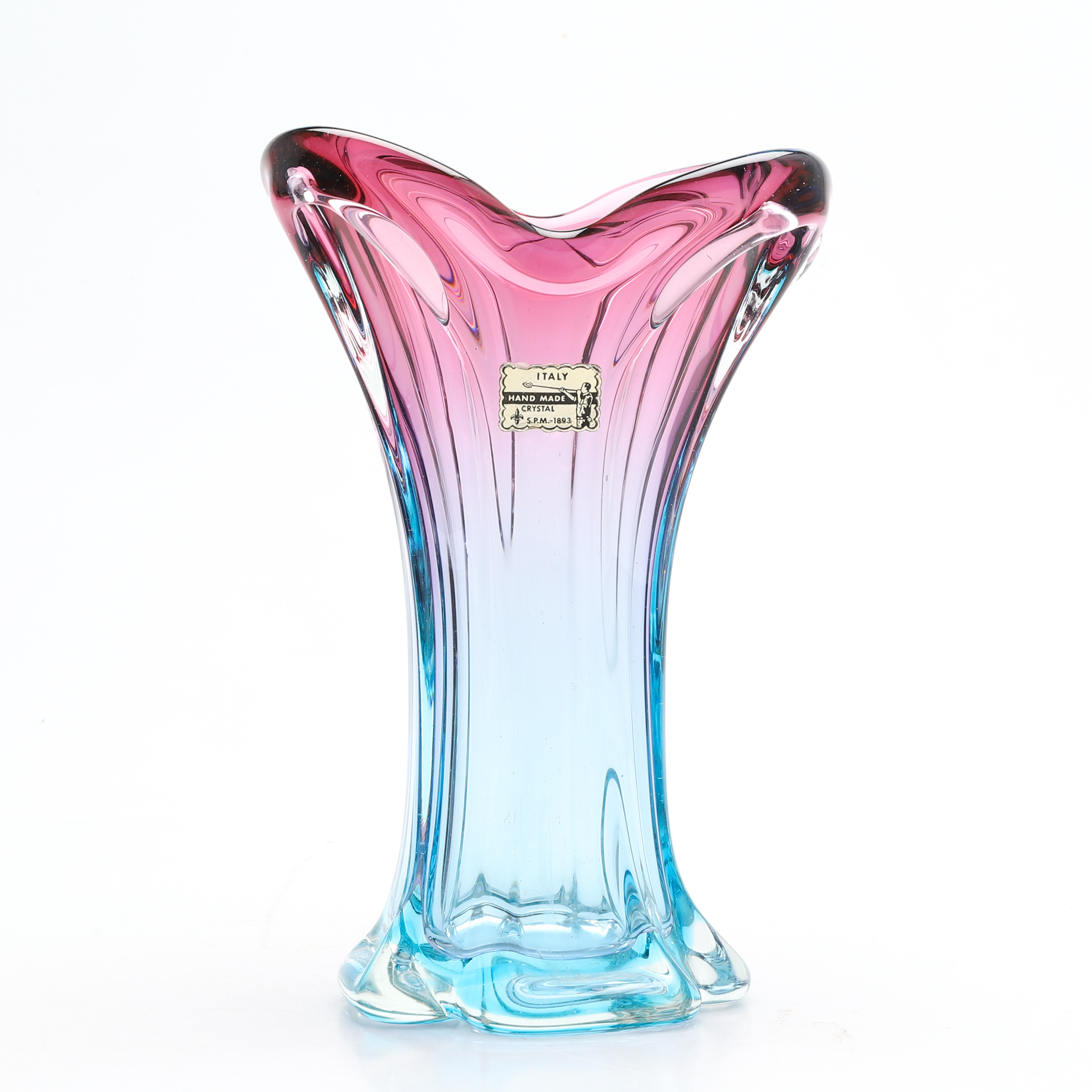 VAS, glas, sommerso, Murano, Italien 1900-talets andra hälft, etikettmärkt.