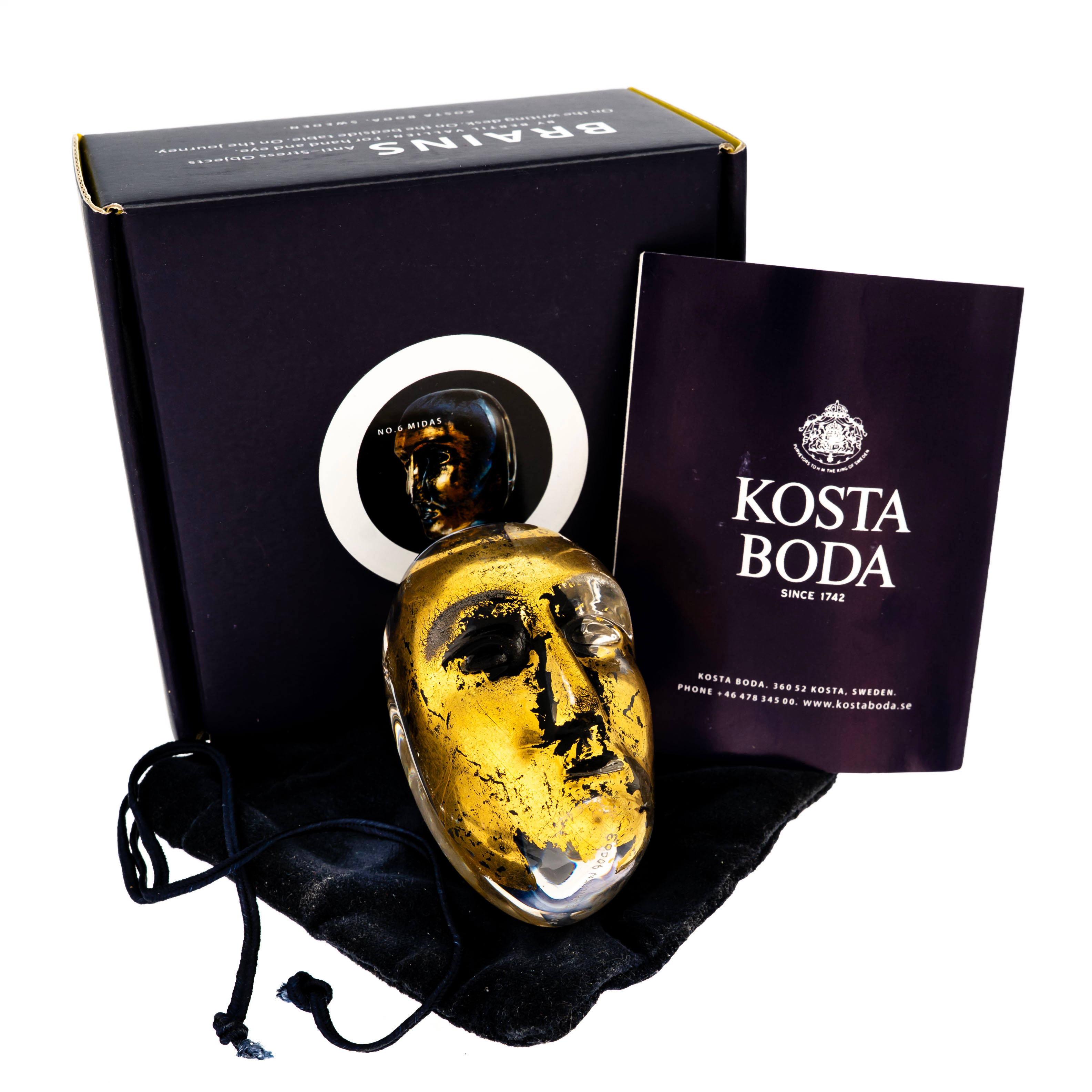 BERTIL VALLIEN. Skulptur "Brains Midas" Signerad, Kosta Boda 2000-tal.